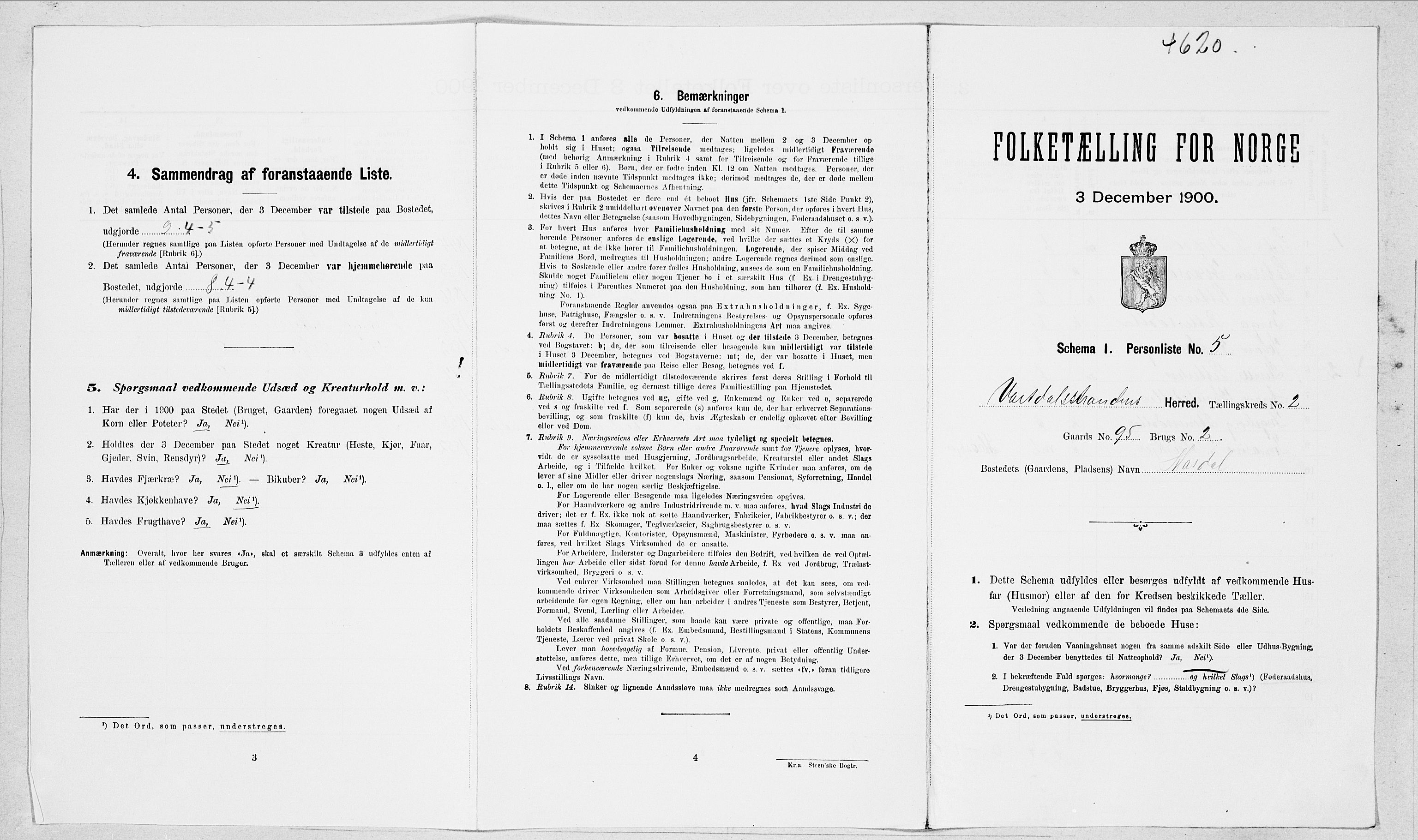 SAT, Folketelling 1900 for 1521 Vartdal herred, 1900, s. 95