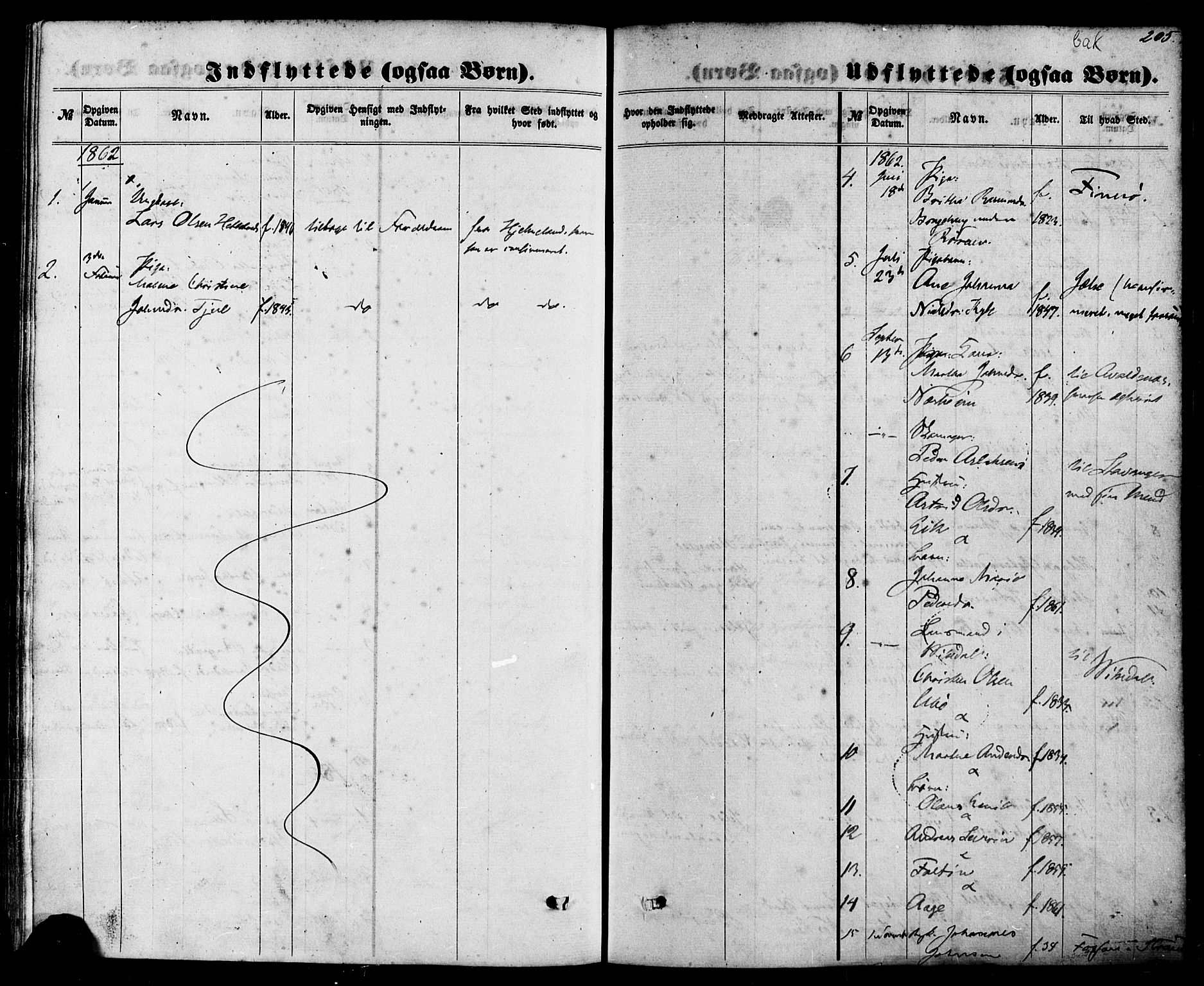Nedstrand sokneprestkontor, SAST/A-101841/01/IV: Ministerialbok nr. A 10, 1861-1887, s. 205