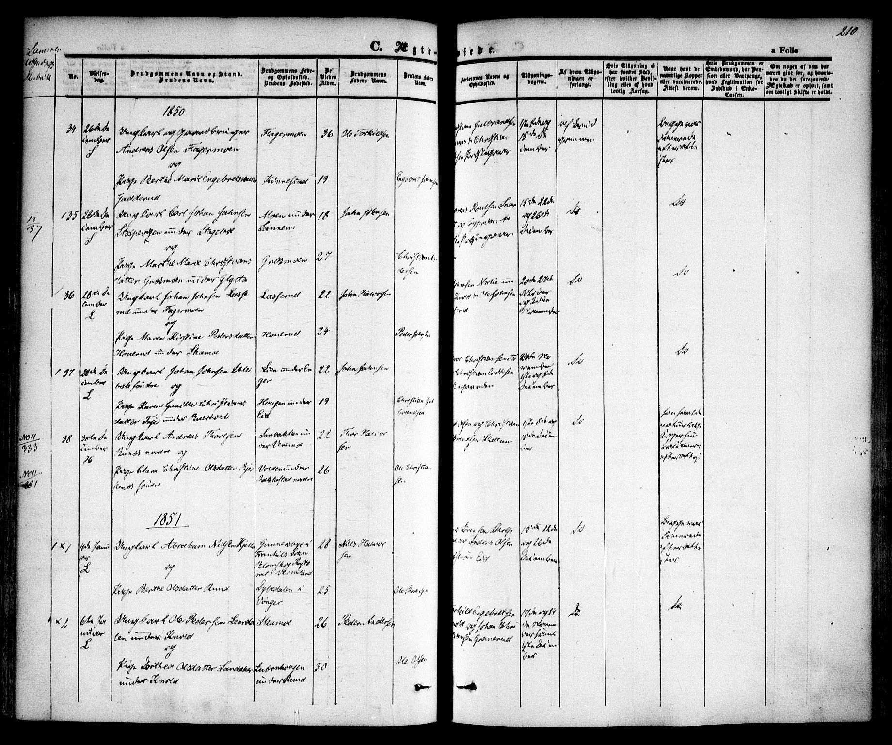 Høland prestekontor Kirkebøker, SAO/A-10346a/F/Fa/L0009: Ministerialbok nr. I 9, 1846-1853, s. 210