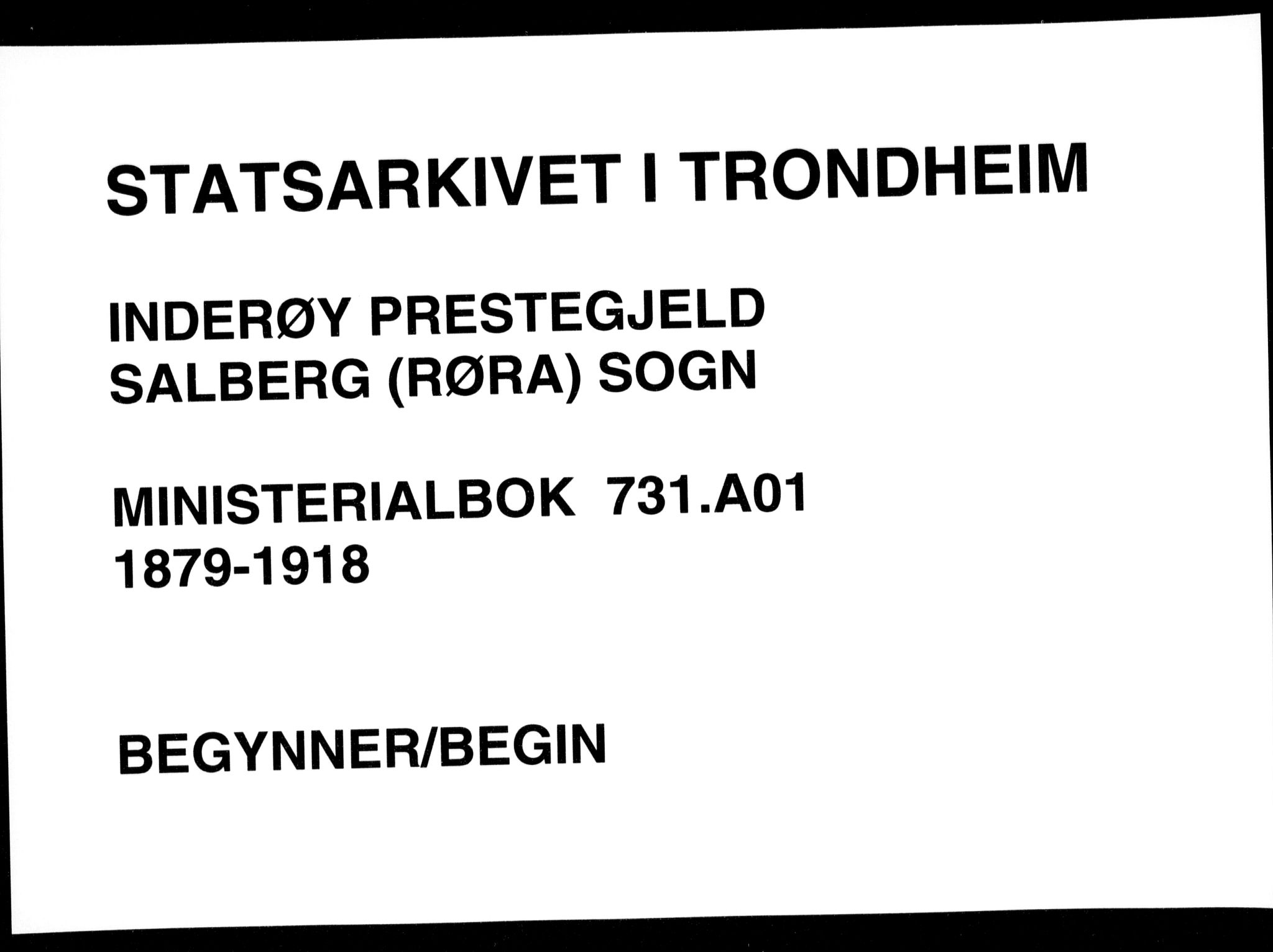 Ministerialprotokoller, klokkerbøker og fødselsregistre - Nord-Trøndelag, SAT/A-1458/731/L0309: Ministerialbok nr. 731A01, 1879-1918