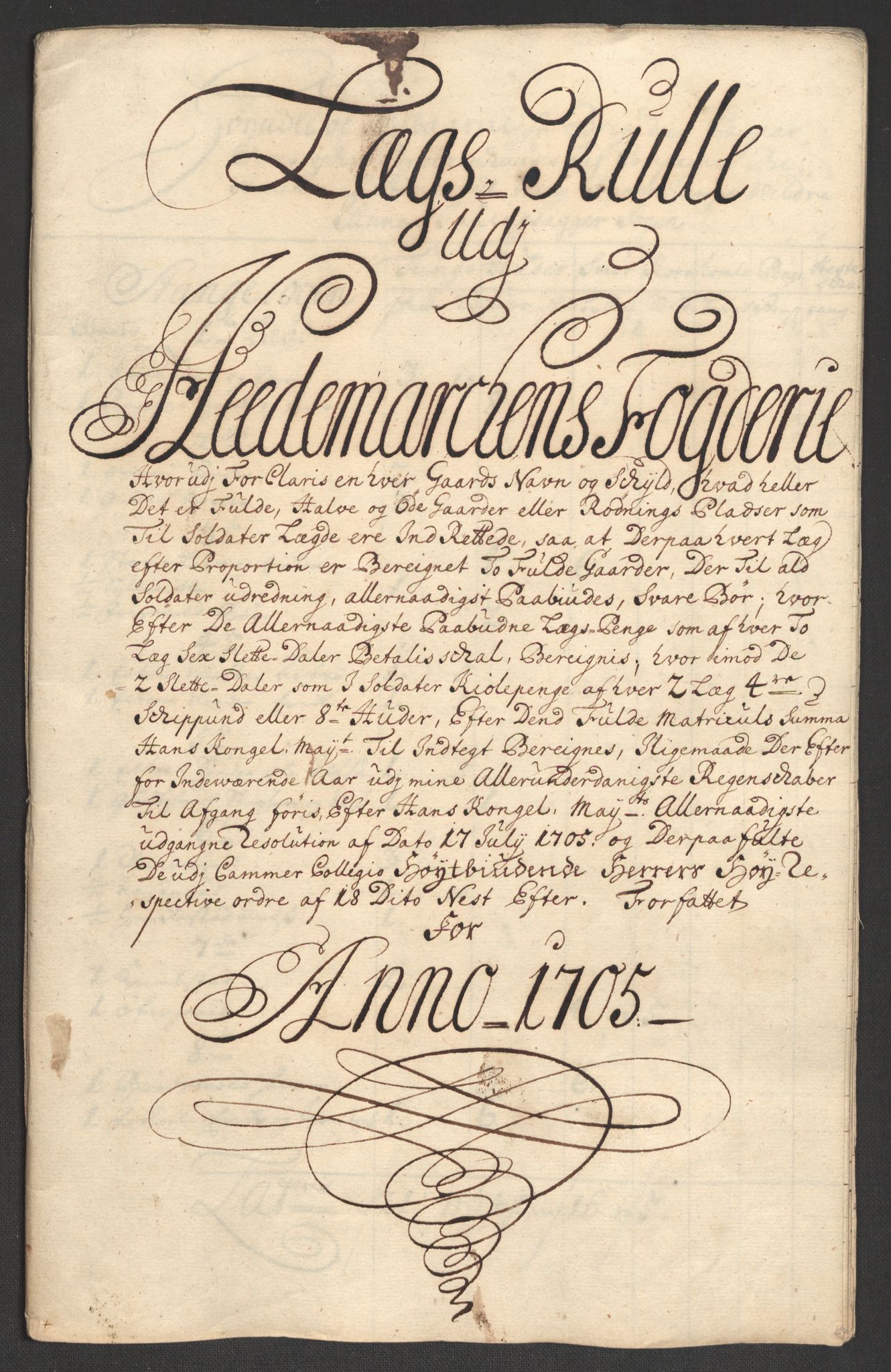 Rentekammeret inntil 1814, Reviderte regnskaper, Fogderegnskap, AV/RA-EA-4092/R16/L1042: Fogderegnskap Hedmark, 1705, s. 66