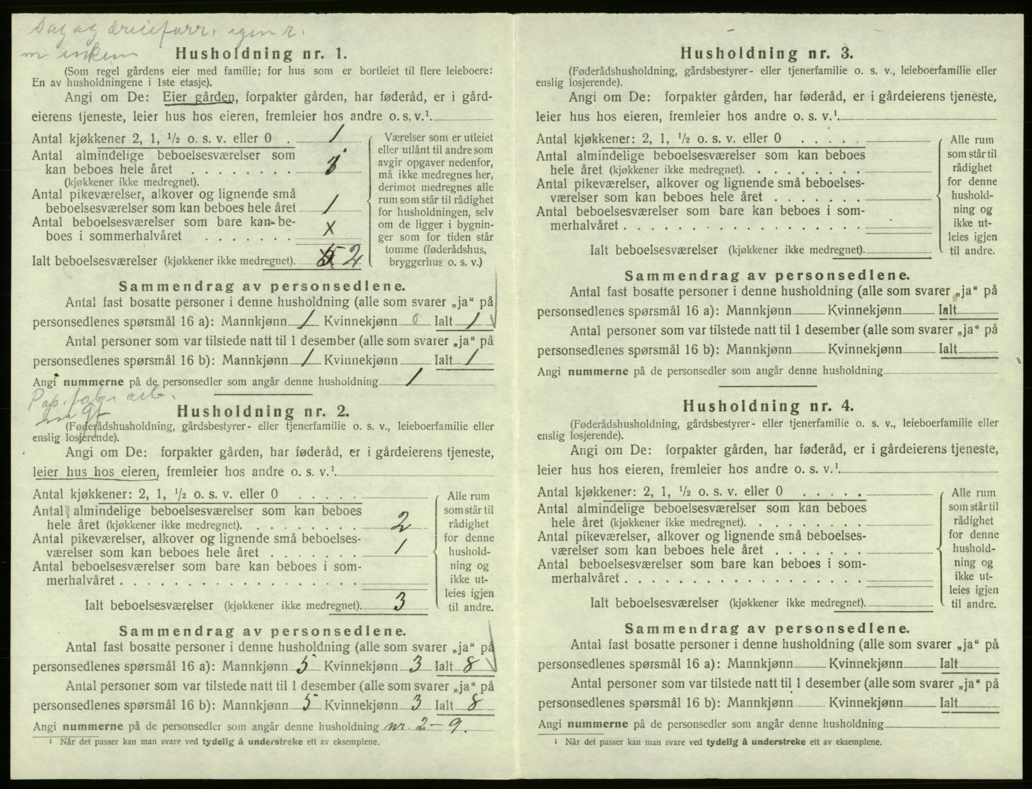 SAB, Folketelling 1920 for 1240 Strandvik herred, 1920, s. 295