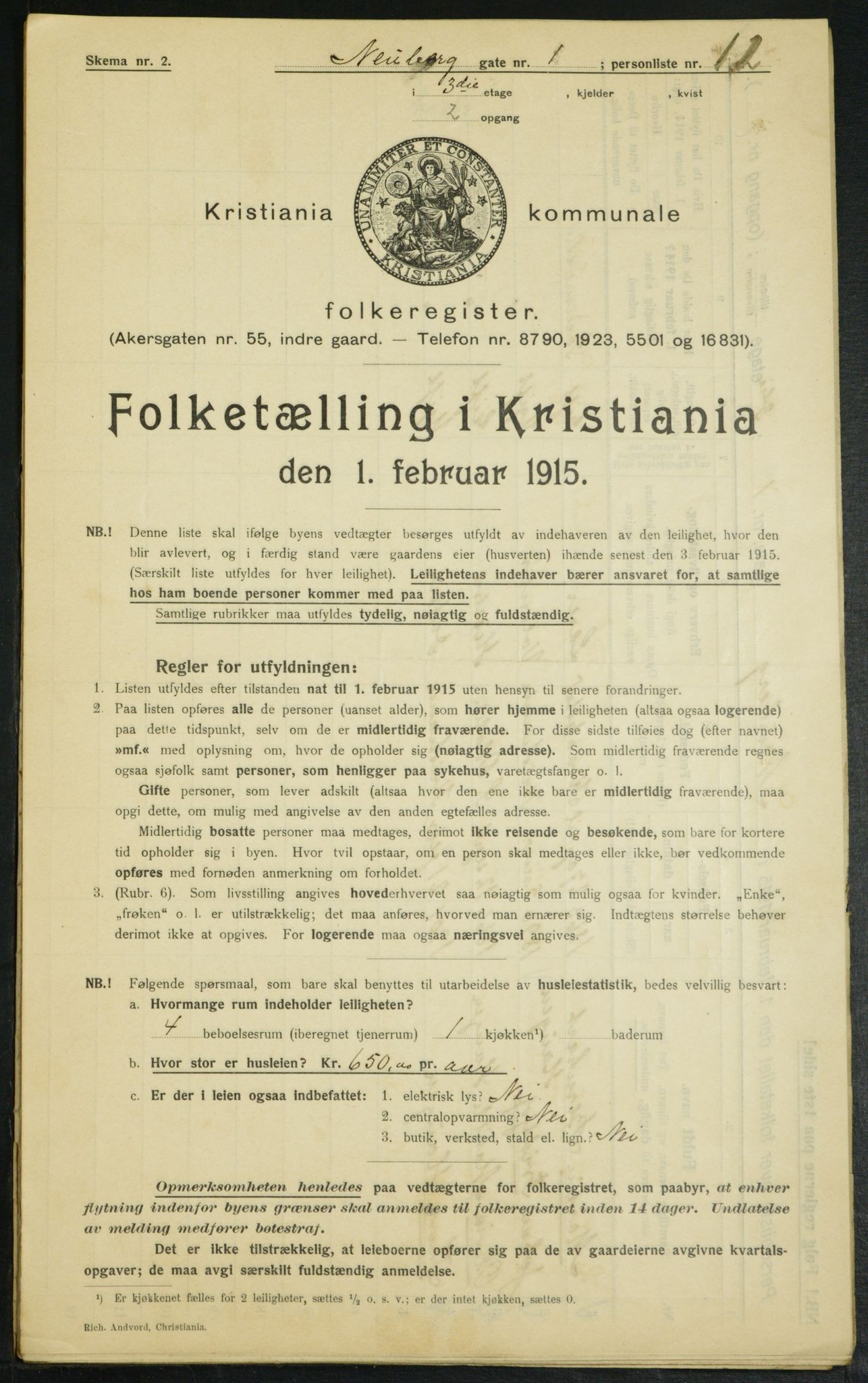 OBA, Kommunal folketelling 1.2.1915 for Kristiania, 1915, s. 69066