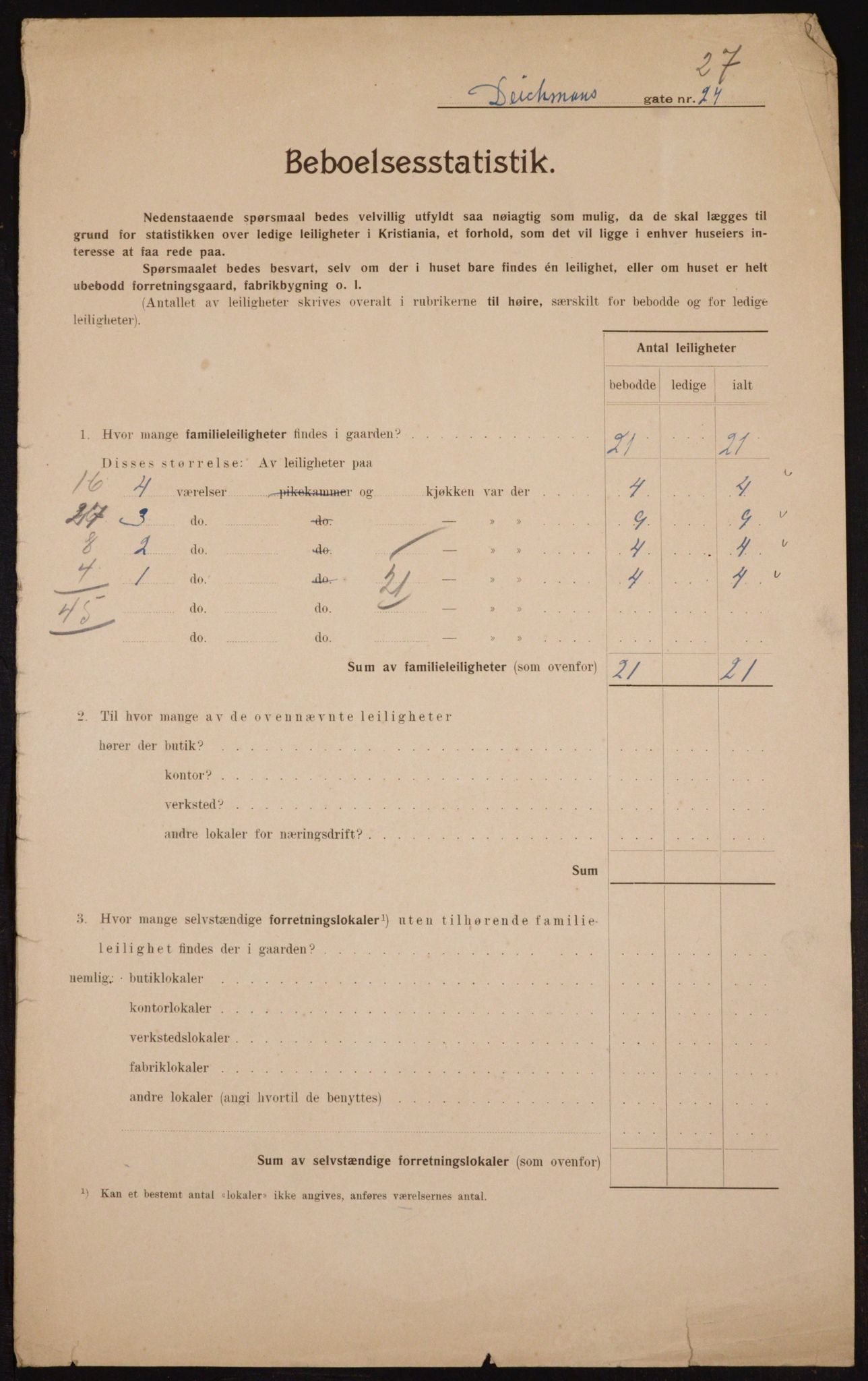 OBA, Kommunal folketelling 1.2.1910 for Kristiania, 1910, s. 15148