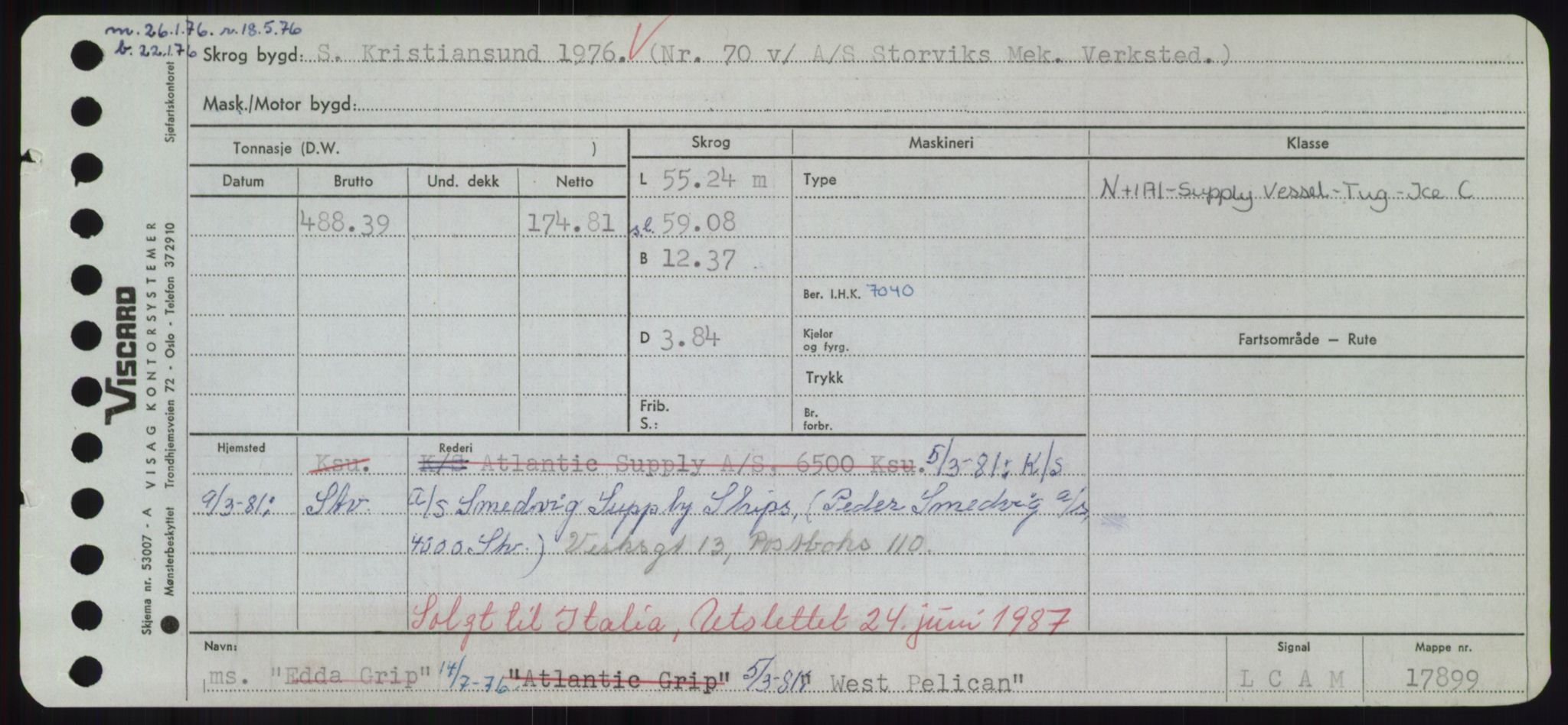 Sjøfartsdirektoratet med forløpere, Skipsmålingen, RA/S-1627/H/Hd/L0041: Fartøy, Vi-Ås, s. 263