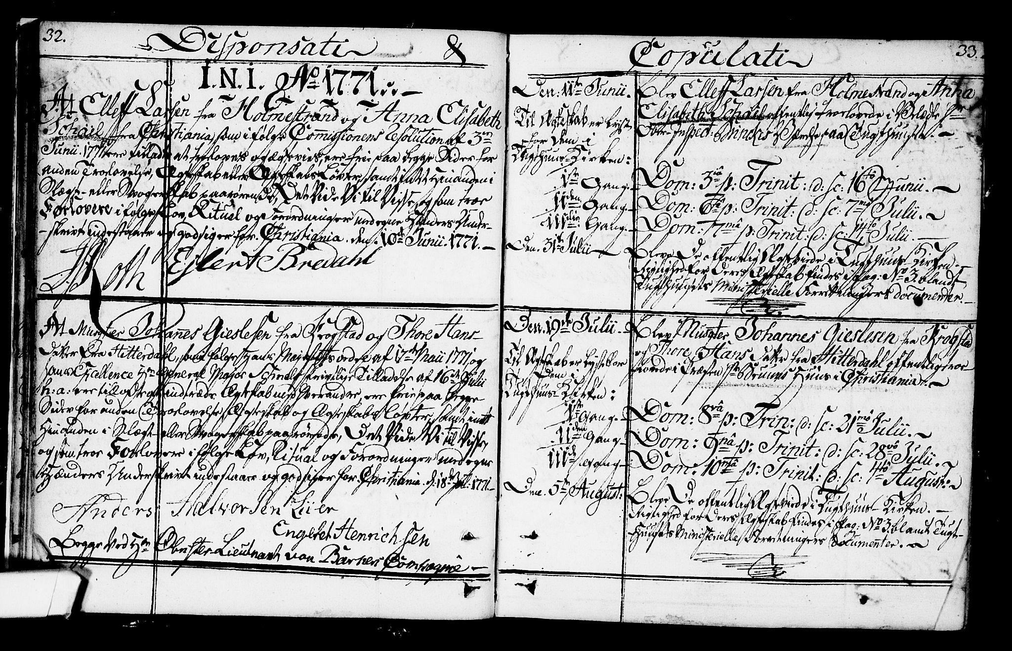 Kristiania tukthusprest Kirkebøker, AV/SAO-A-10881/F/Fa/L0001: Ministerialbok nr. 1, 1758-1828, s. 32-33