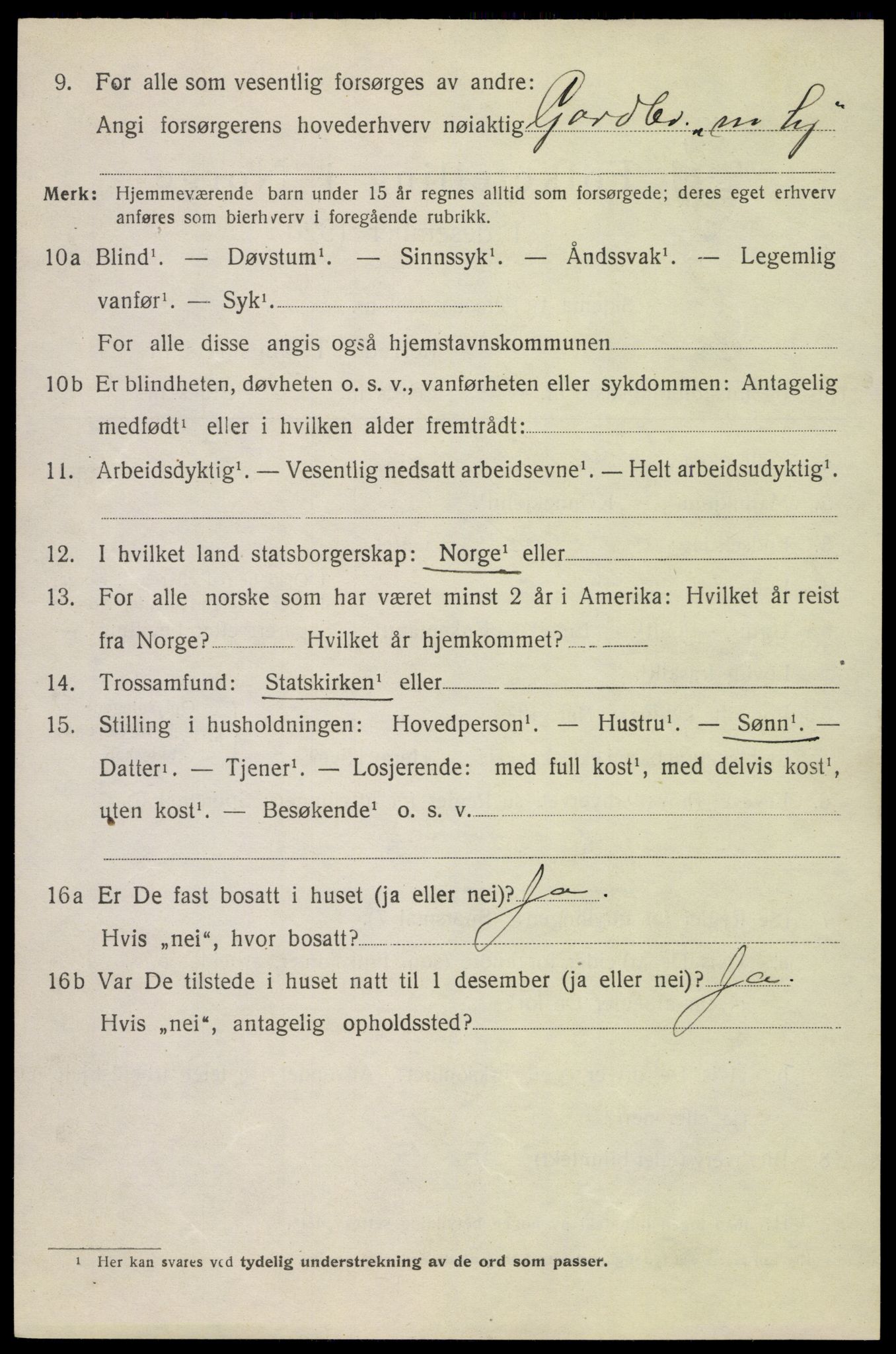 SAH, Folketelling 1920 for 0530 Eina herred, 1920, s. 2613