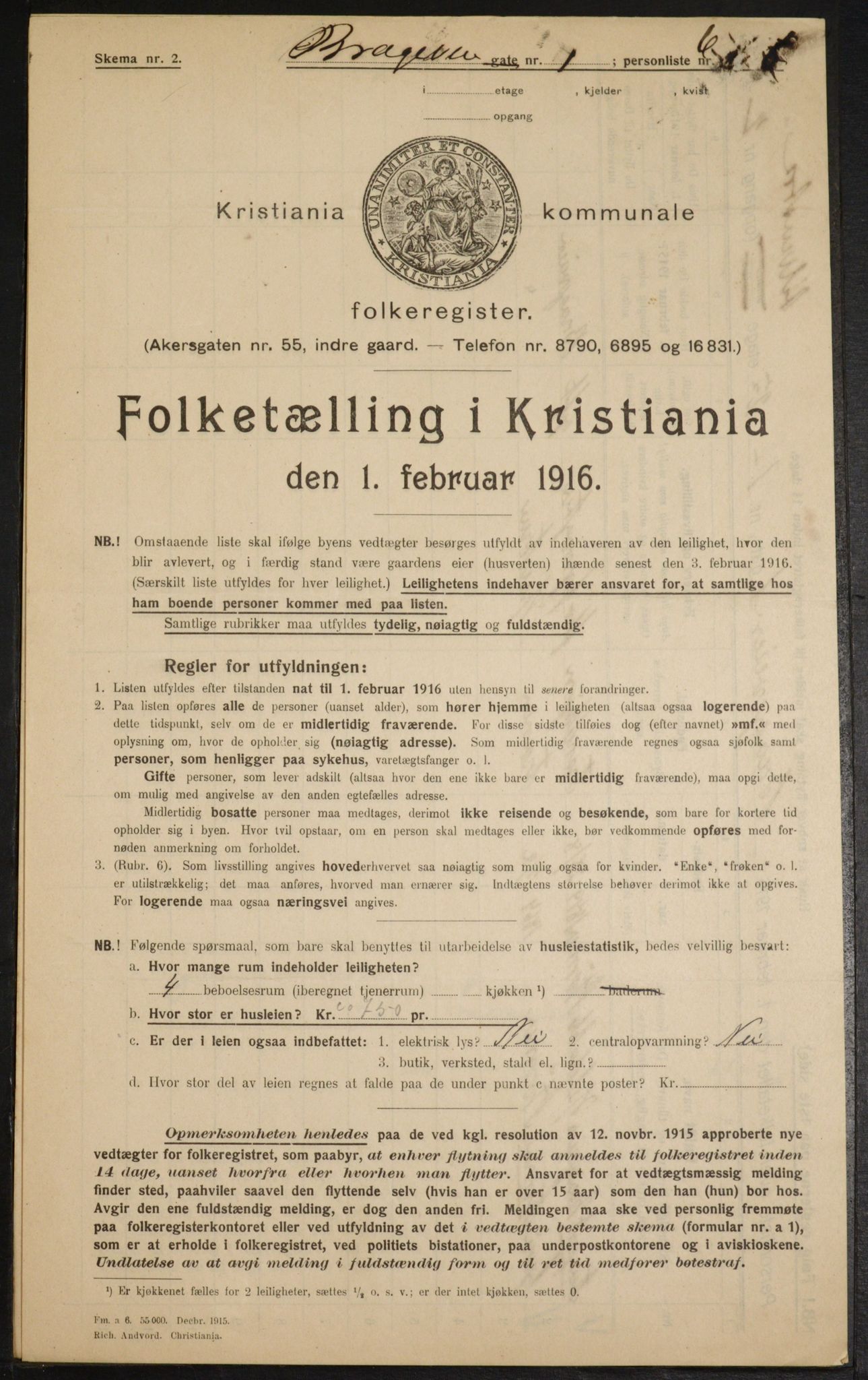 OBA, Kommunal folketelling 1.2.1916 for Kristiania, 1916, s. 8133