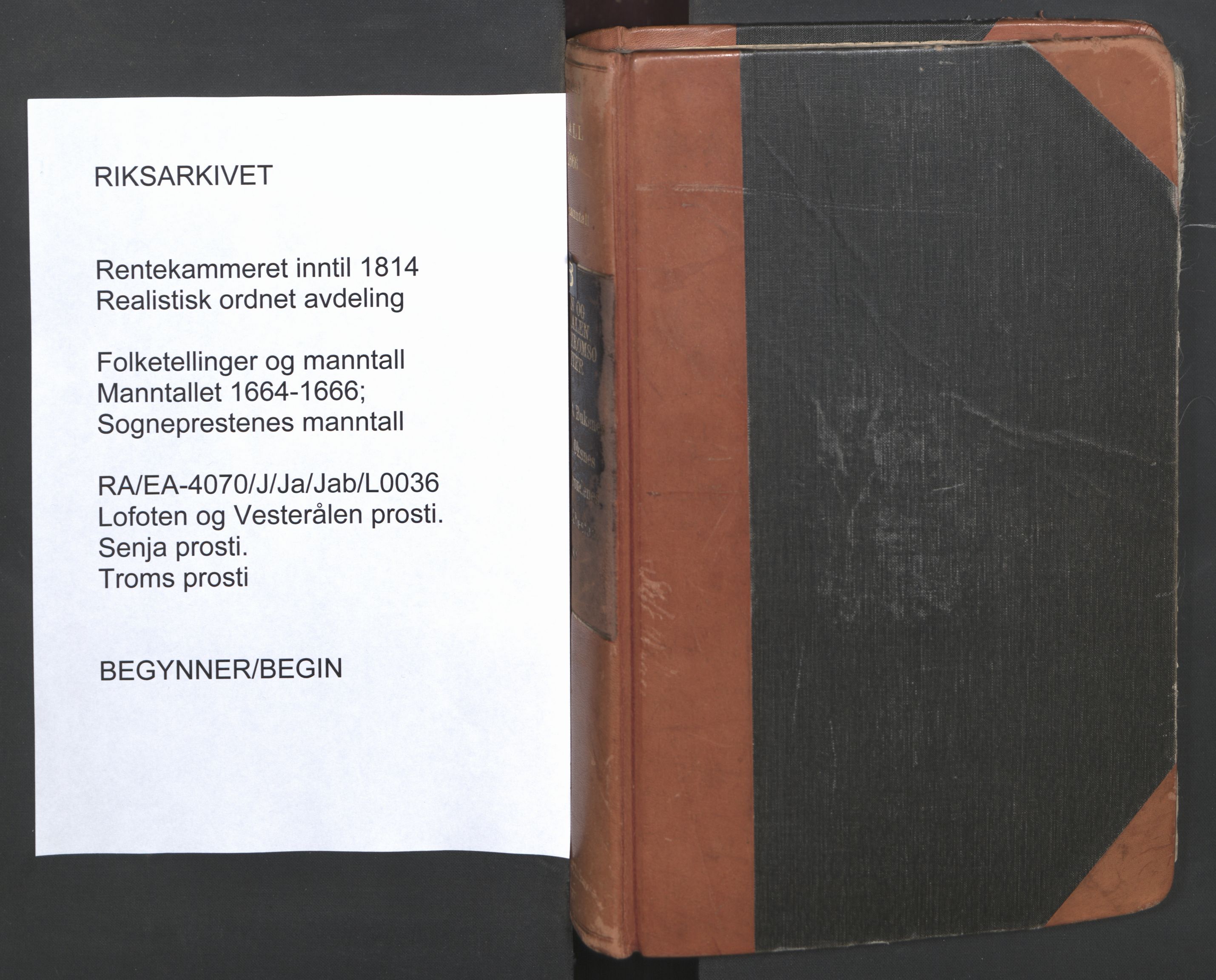 RA, Sogneprestenes manntall 1664-1666, nr. 36: Lofoten og Vesterålen prosti, Senja prosti og Troms prosti, 1664-1666