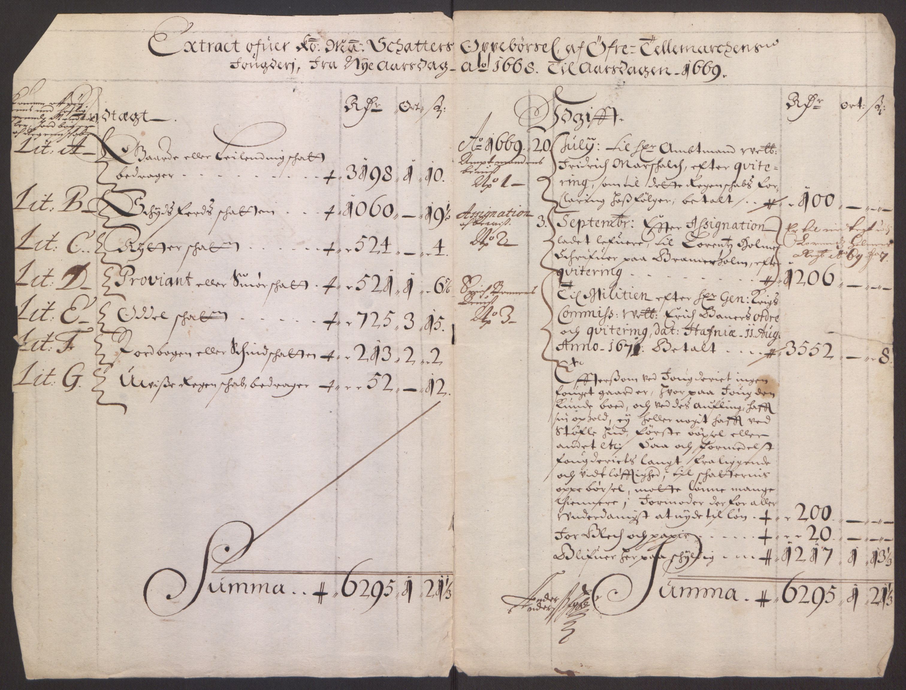 Rentekammeret inntil 1814, Reviderte regnskaper, Fogderegnskap, AV/RA-EA-4092/R35/L2059: Fogderegnskap Øvre og Nedre Telemark, 1668-1670, s. 4