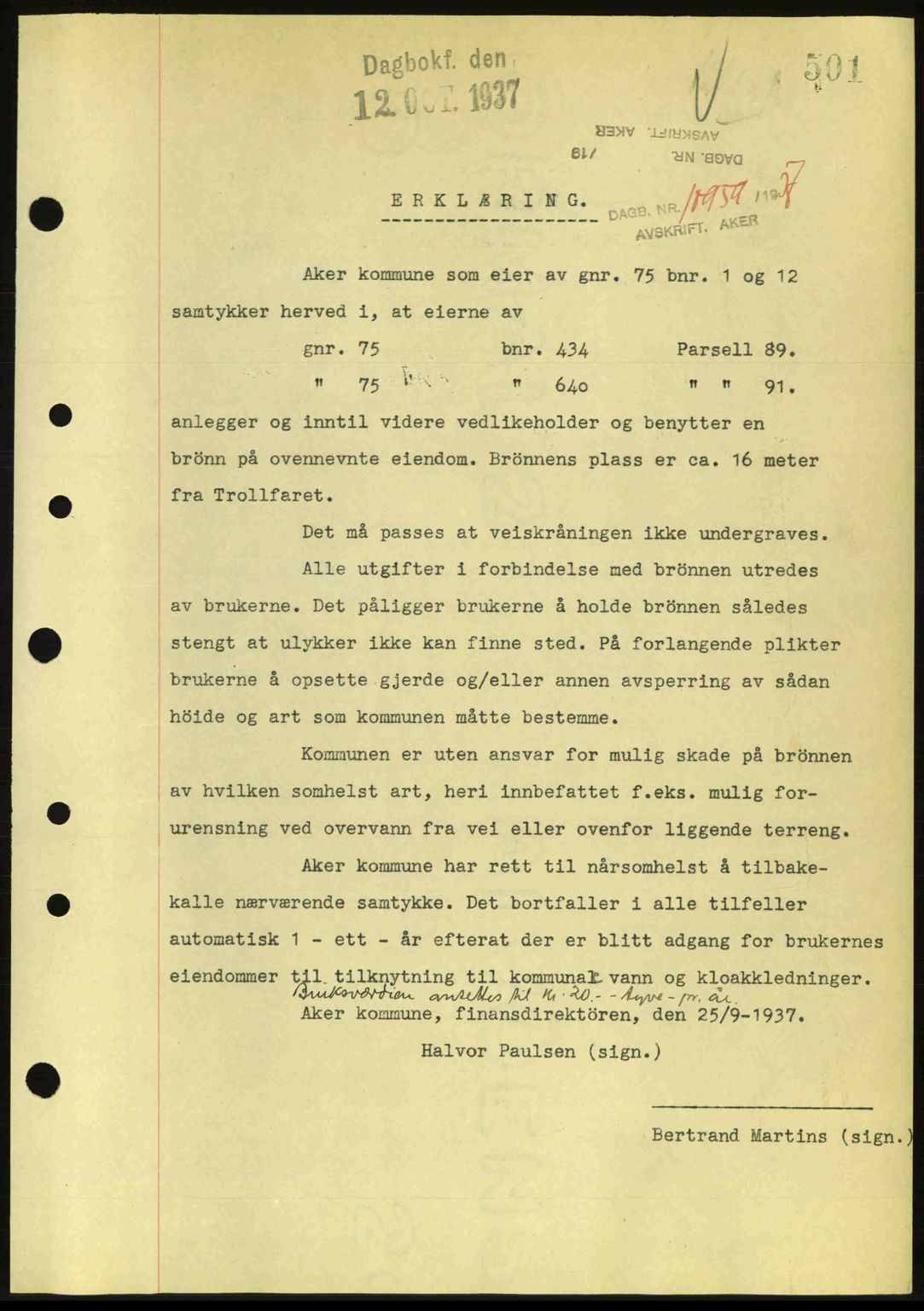 Aker herredsskriveri, SAO/A-10896/G/Gb/Gba/Gbab/L0017: Pantebok nr. A148, 1937-1937, Dagboknr: 10959/1937