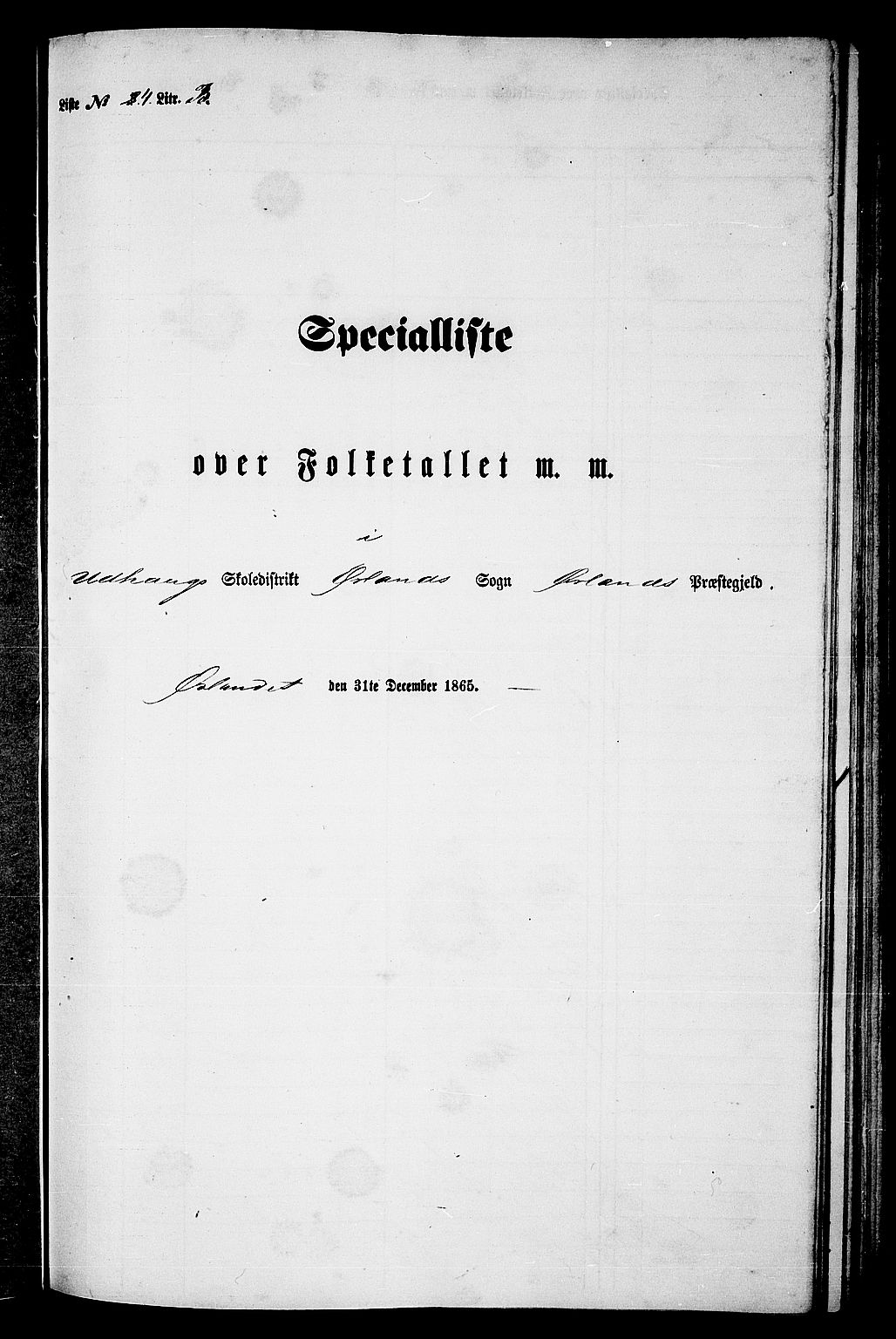 RA, Folketelling 1865 for 1621P Ørland prestegjeld, 1865, s. 81
