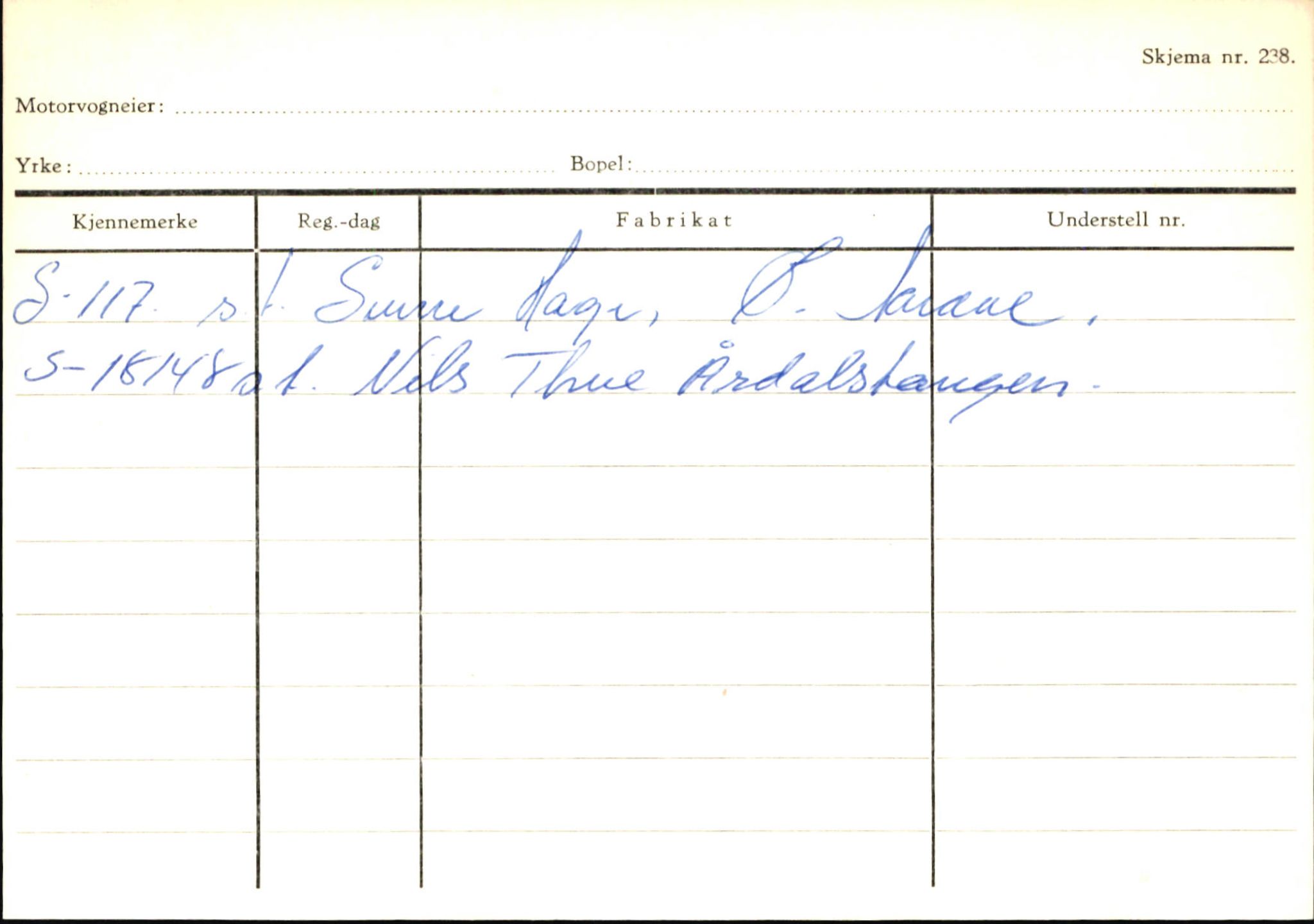 Statens vegvesen, Sogn og Fjordane vegkontor, AV/SAB-A-5301/4/F/L0146: Registerkort Årdal R-Å samt diverse kort, 1945-1975, s. 559