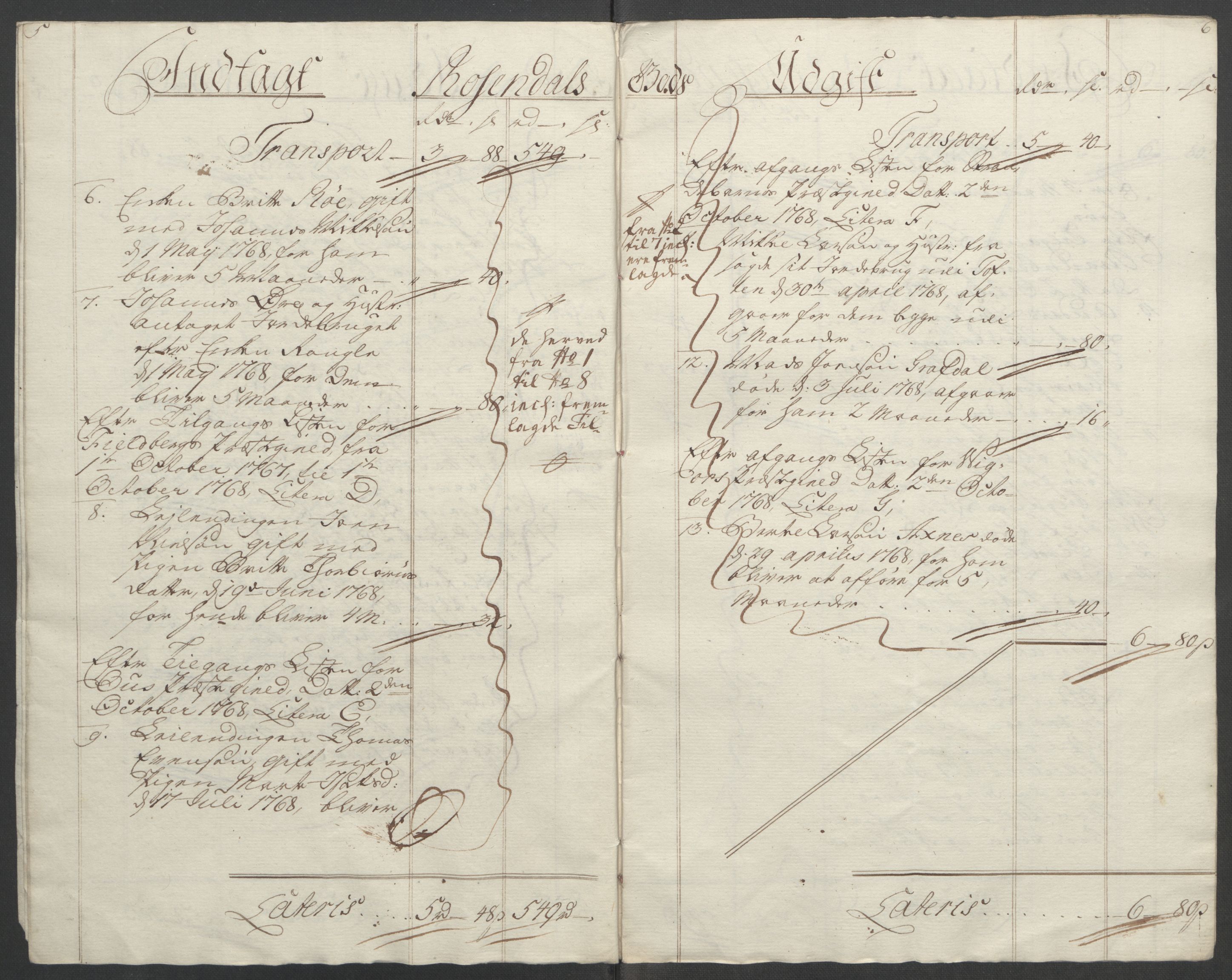 Rentekammeret inntil 1814, Reviderte regnskaper, Fogderegnskap, AV/RA-EA-4092/R49/L3157: Ekstraskatten Rosendal Baroni, 1762-1772, s. 203