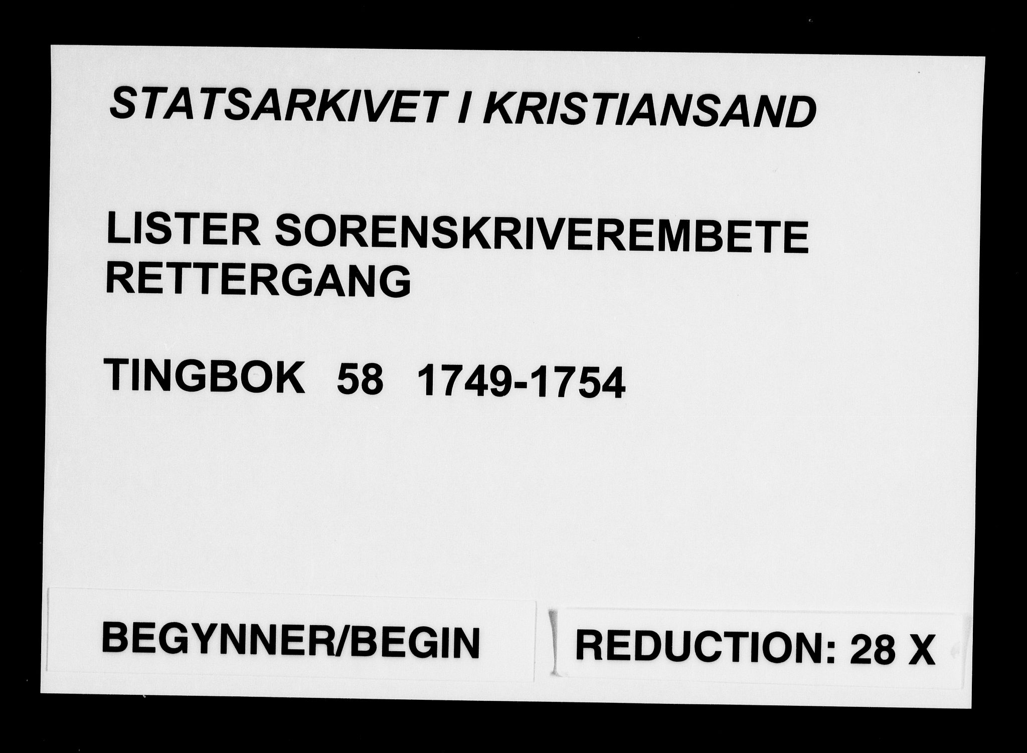 Lister sorenskriveri, SAK/1221-0003/F/Fa/L0058: Tingbok nr 58, 1749-1754