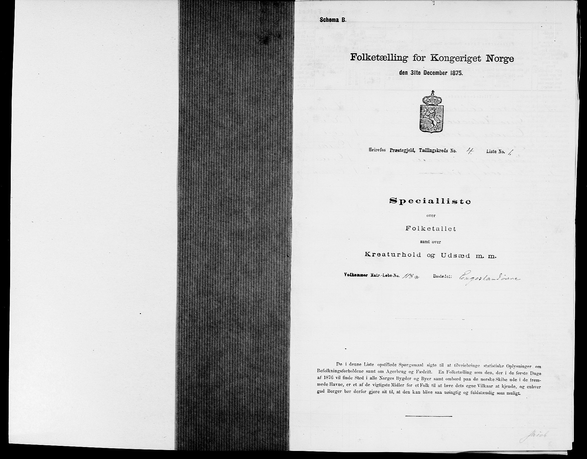 SAK, Folketelling 1875 for 0933P Herefoss prestegjeld, 1875, s. 314