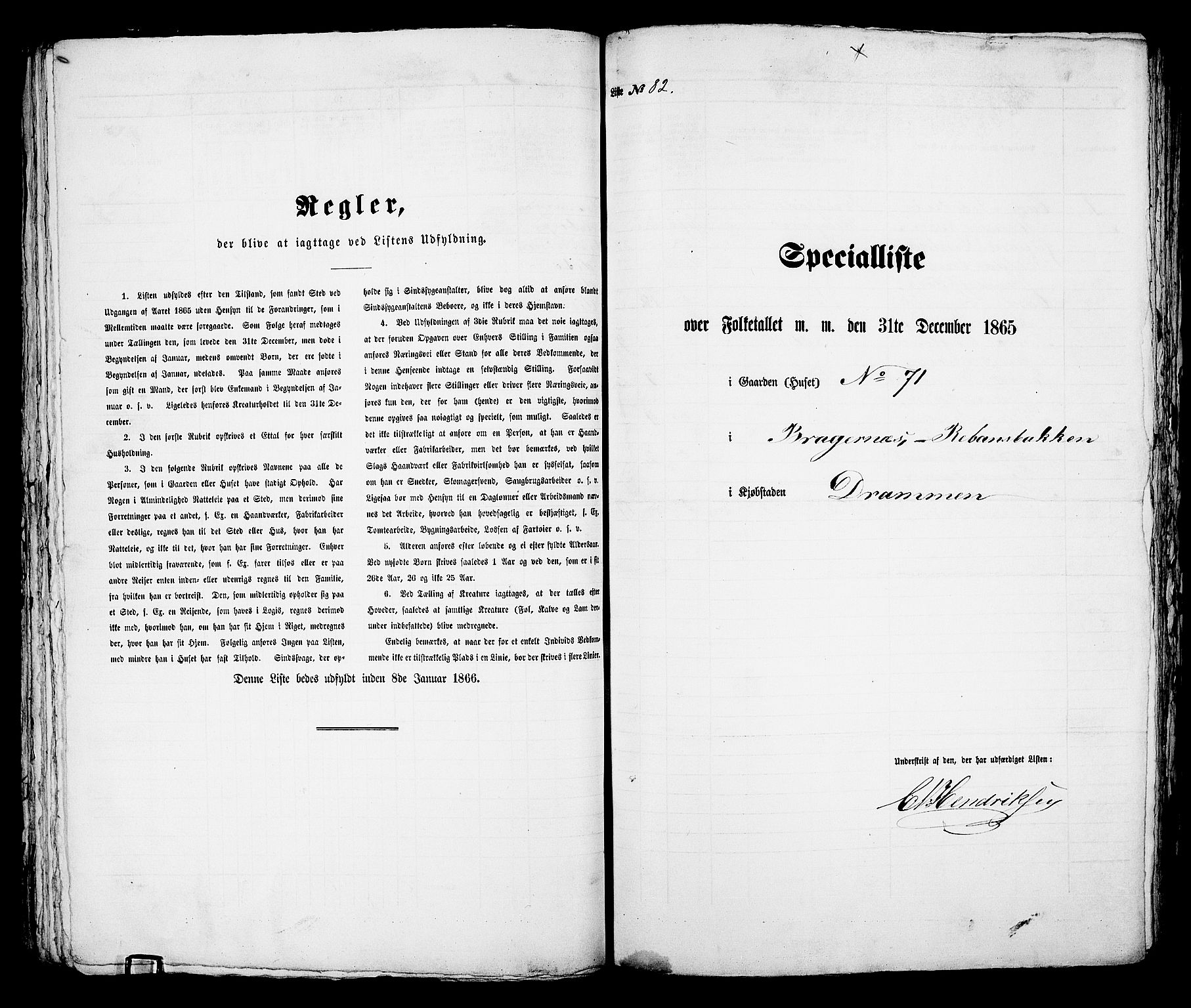 RA, Folketelling 1865 for 0602aB Bragernes prestegjeld i Drammen kjøpstad, 1865, s. 183