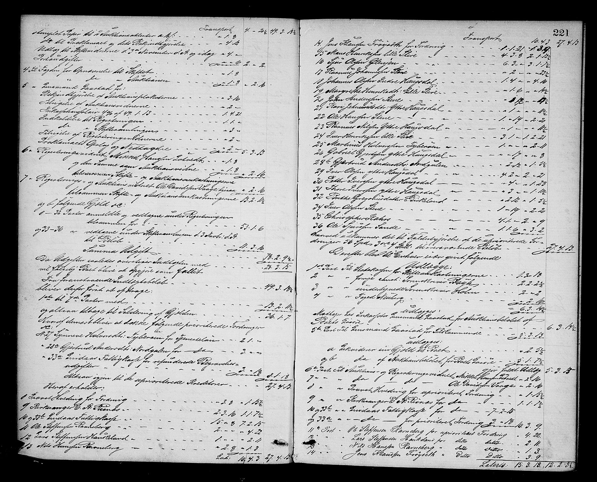 Nordhordland sorenskrivar, AV/SAB-A-2901/1/H/Hd/Hda/L0007: Skifteutlodningsprotokollar, 1869-1874, s. 220b-221a