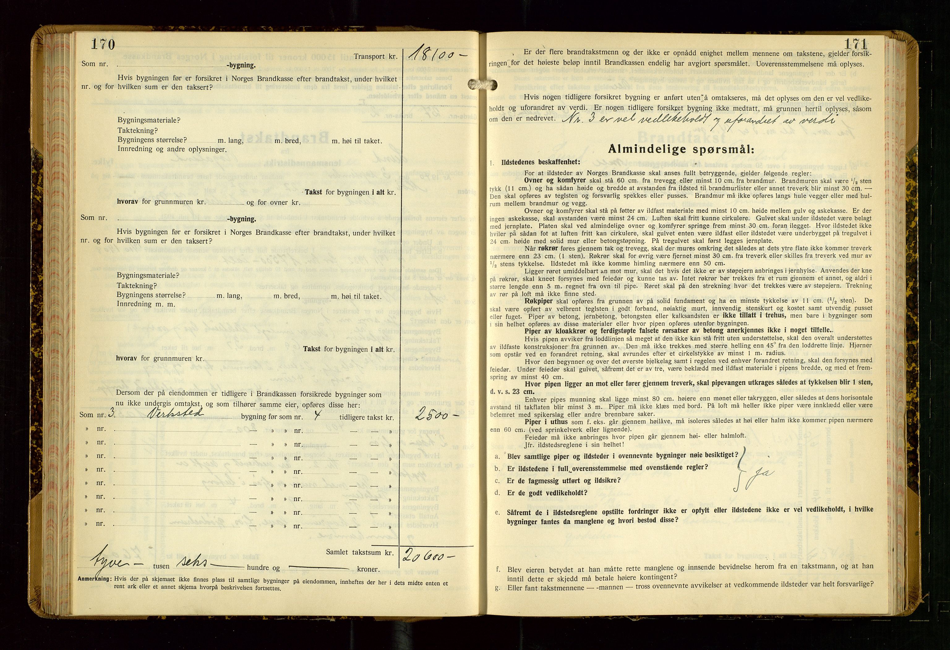 Lund lensmannskontor, AV/SAST-A-100303/Gob/L0006: "Brandtakstprotokoll", 1938-1951, s. 170-171