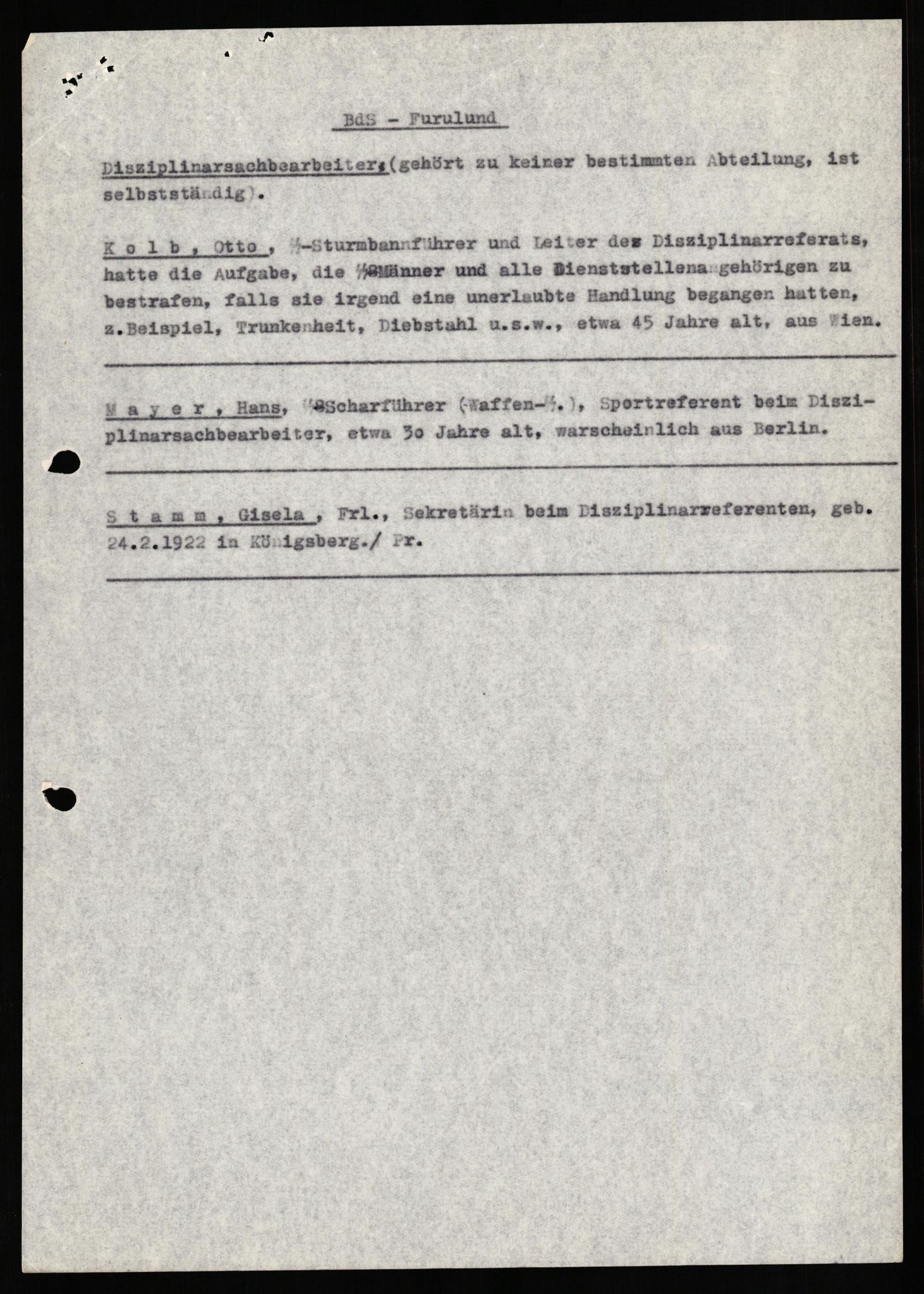 Forsvaret, Forsvarets overkommando II, AV/RA-RAFA-3915/D/Db/L0022: CI Questionaires. Tyske okkupasjonsstyrker i Norge. Tyskere., 1945-1946, s. 528