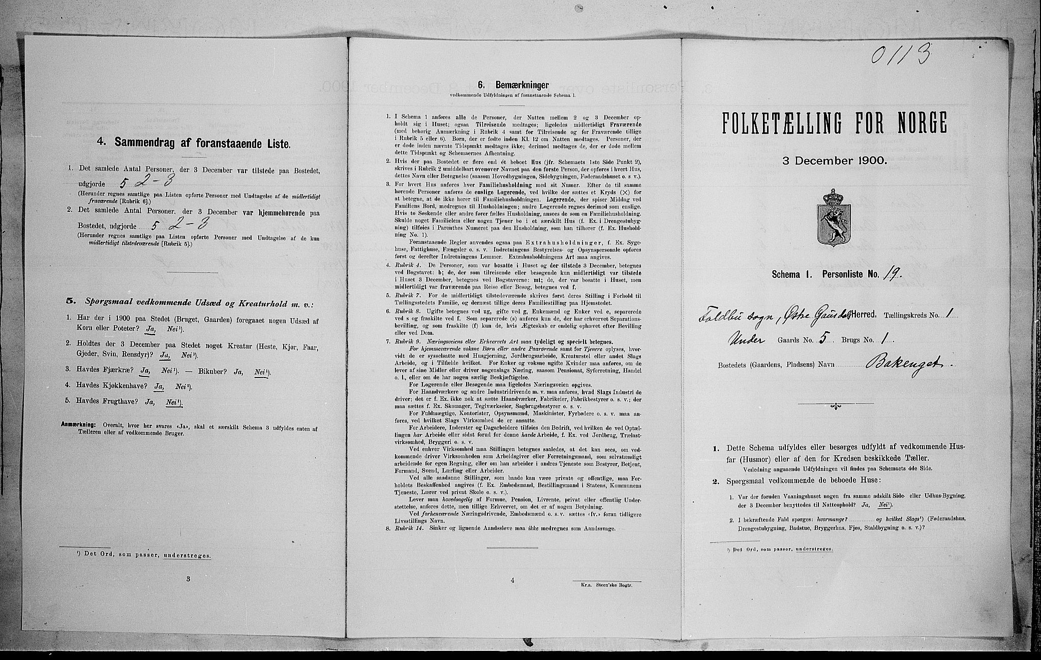 SAH, Folketelling 1900 for 0522 Østre Gausdal herred, 1900, s. 120