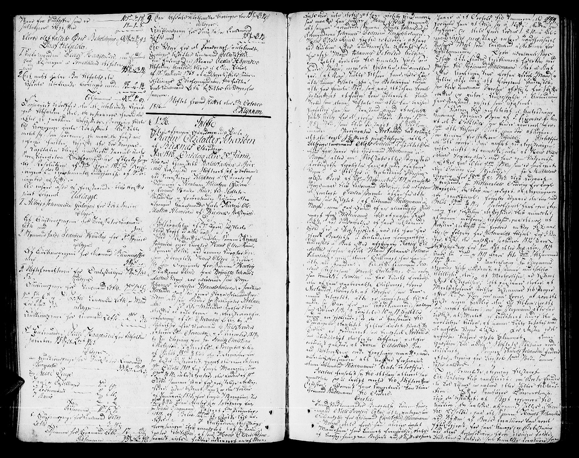 Vesterålen sorenskriveri, AV/SAT-A-4180/1/3/3A/L0012: Skifteprotokoll, 1814-1825, s. 243b-244a