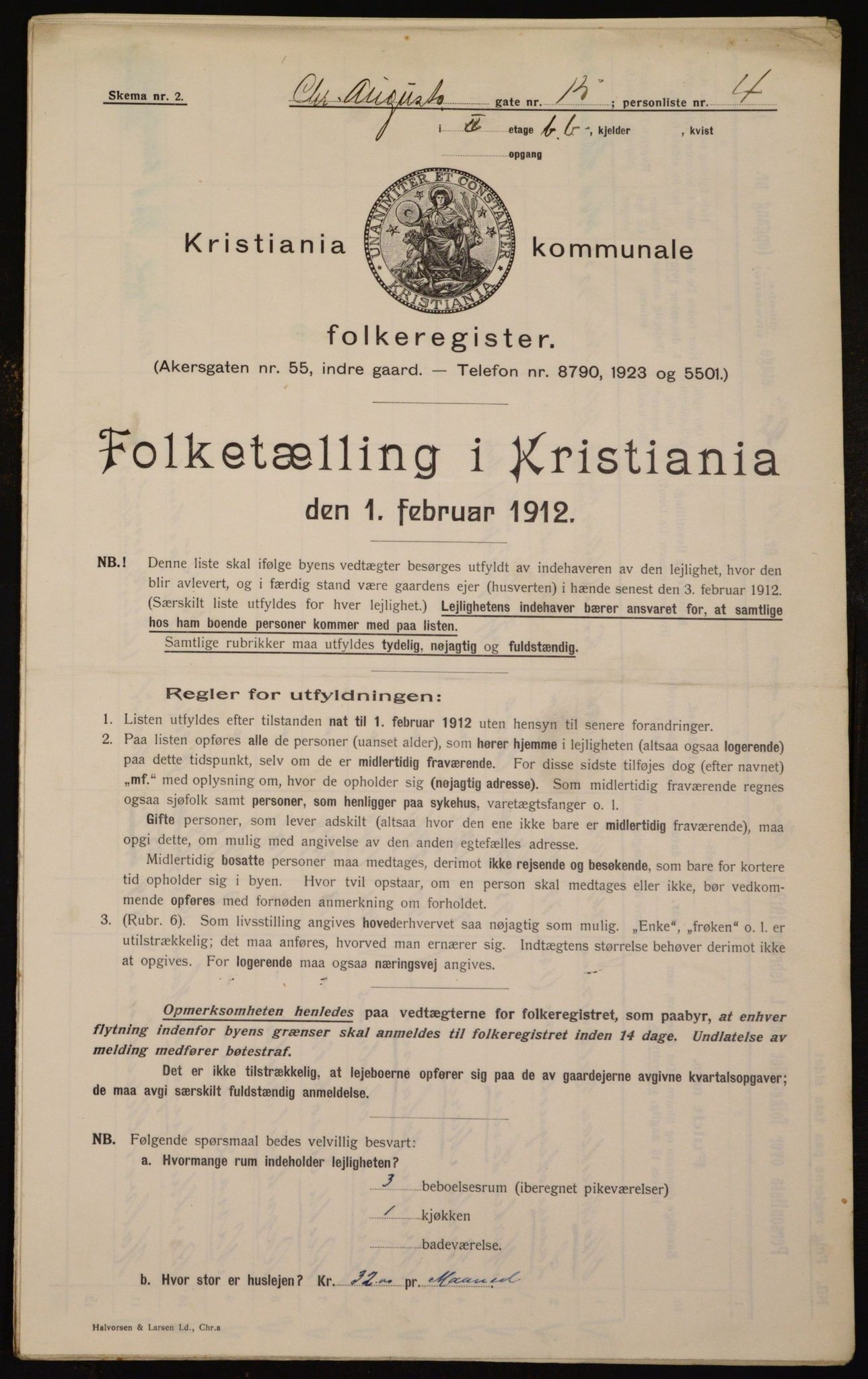 OBA, Kommunal folketelling 1.2.1912 for Kristiania, 1912, s. 54331