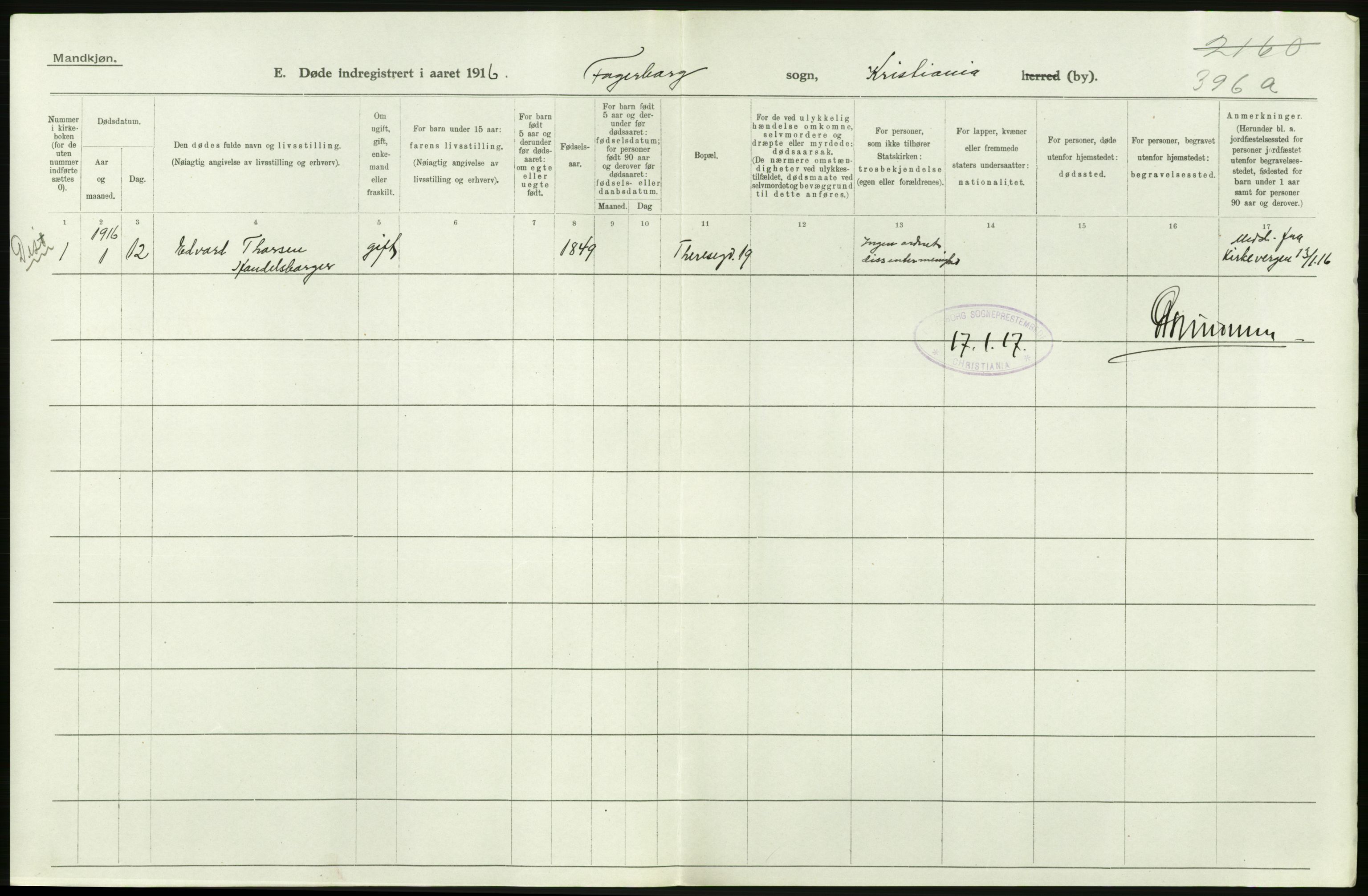 Statistisk sentralbyrå, Sosiodemografiske emner, Befolkning, AV/RA-S-2228/D/Df/Dfb/Dfbf/L0010: Kristiania: Døde, dødfødte., 1916, s. 390