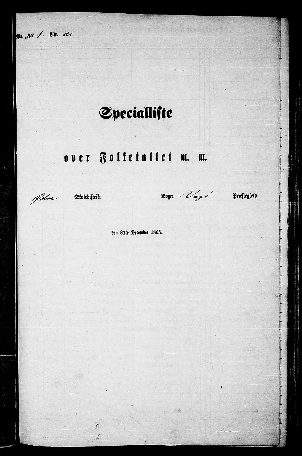 RA, Folketelling 1865 for 1815P Vega prestegjeld, 1865, s. 7
