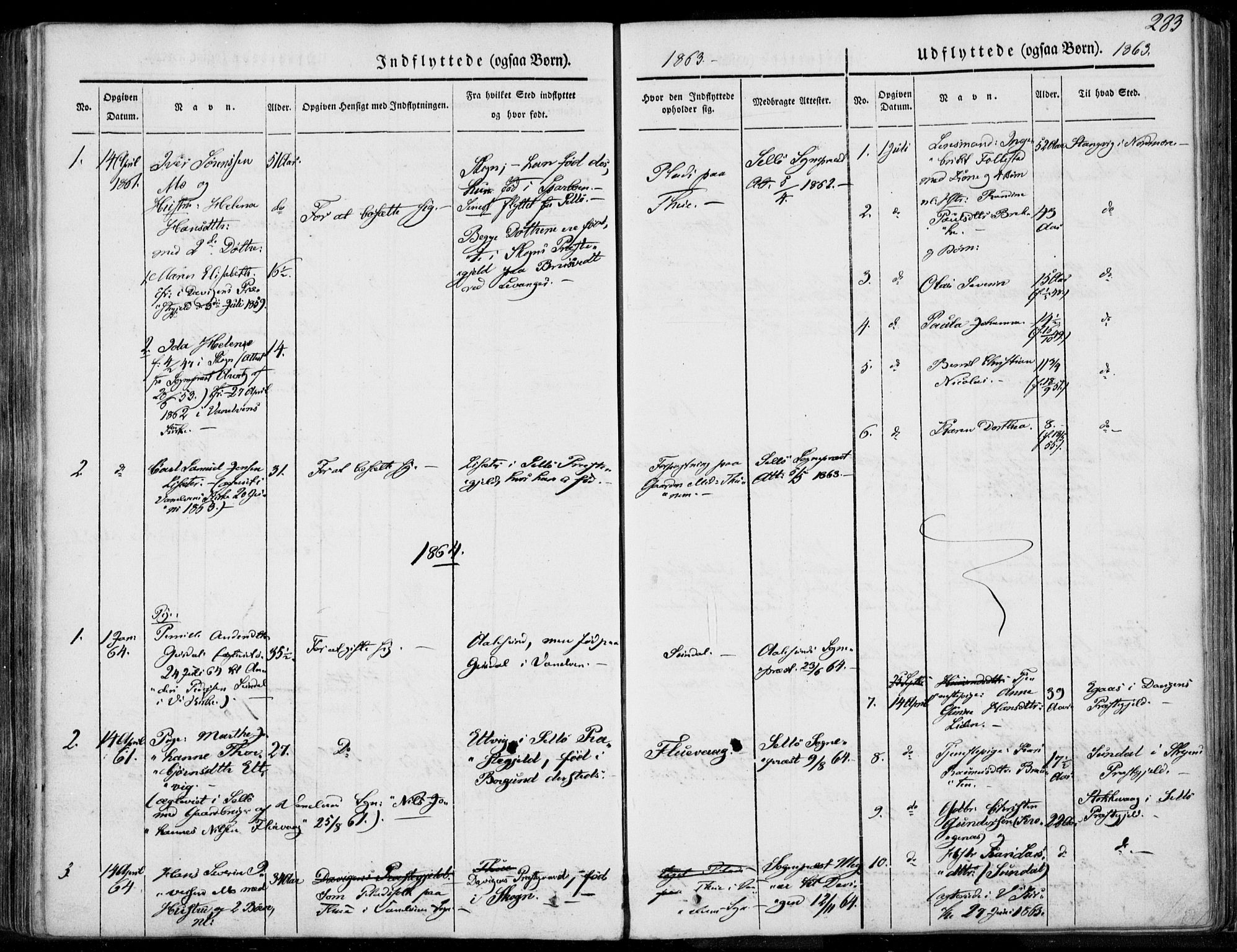 Ministerialprotokoller, klokkerbøker og fødselsregistre - Møre og Romsdal, SAT/A-1454/501/L0006: Ministerialbok nr. 501A06, 1844-1868, s. 283