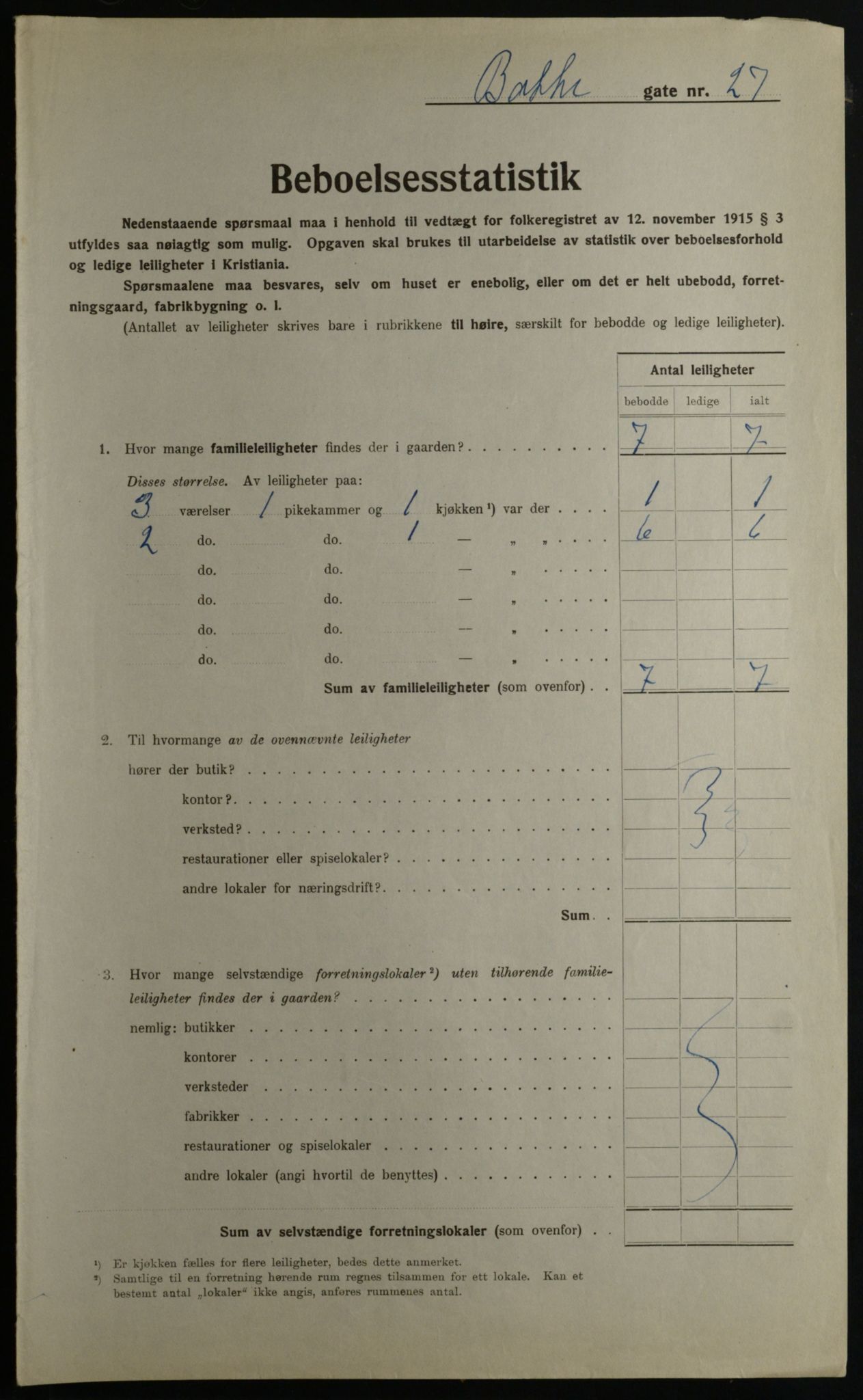 OBA, Kommunal folketelling 1.12.1923 for Kristiania, 1923, s. 3613