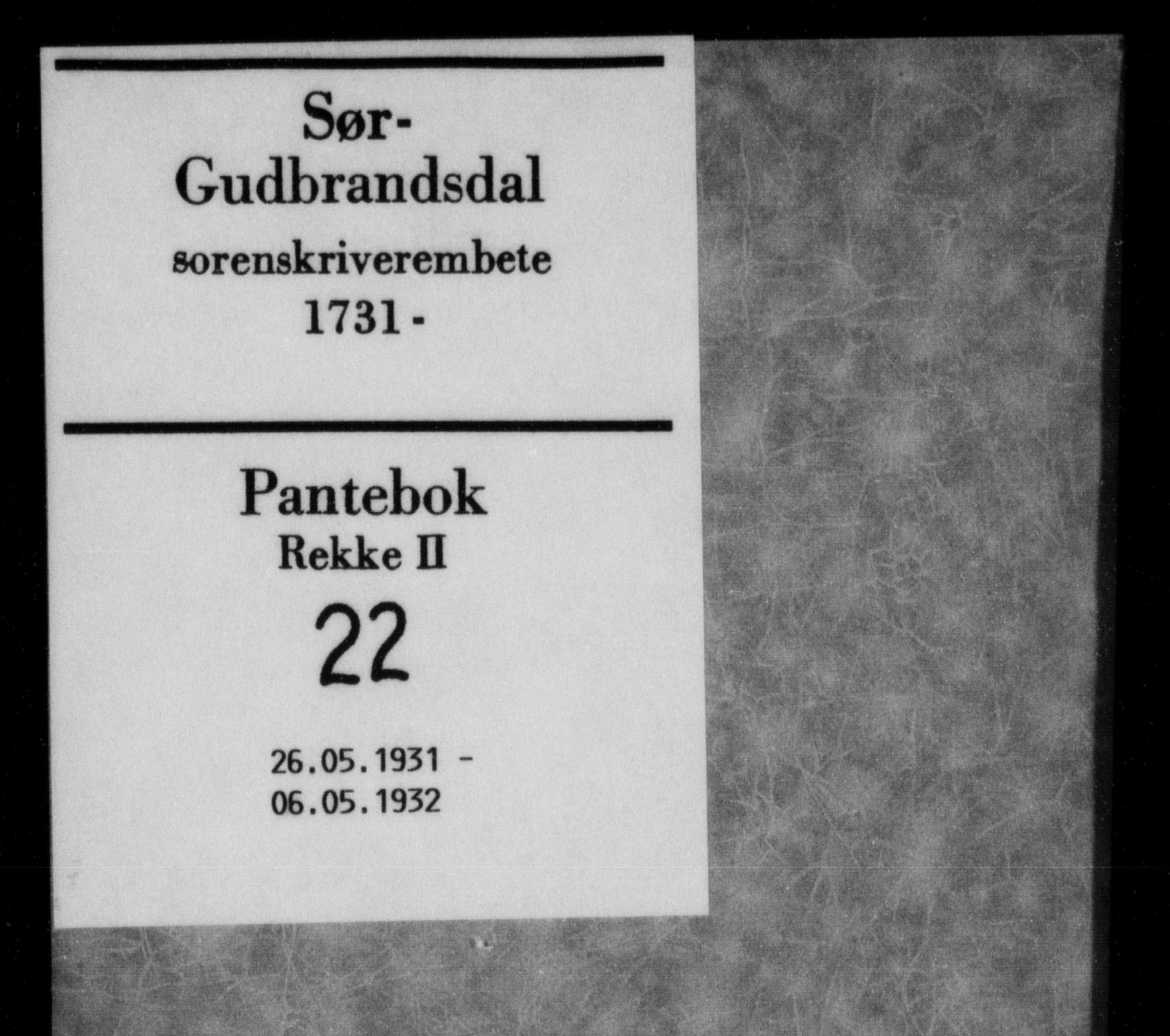 Sør-Gudbrandsdal tingrett, SAH/TING-004/H/Hb/Hbb/L0022: Pantebok nr. II 22, 1931-1932