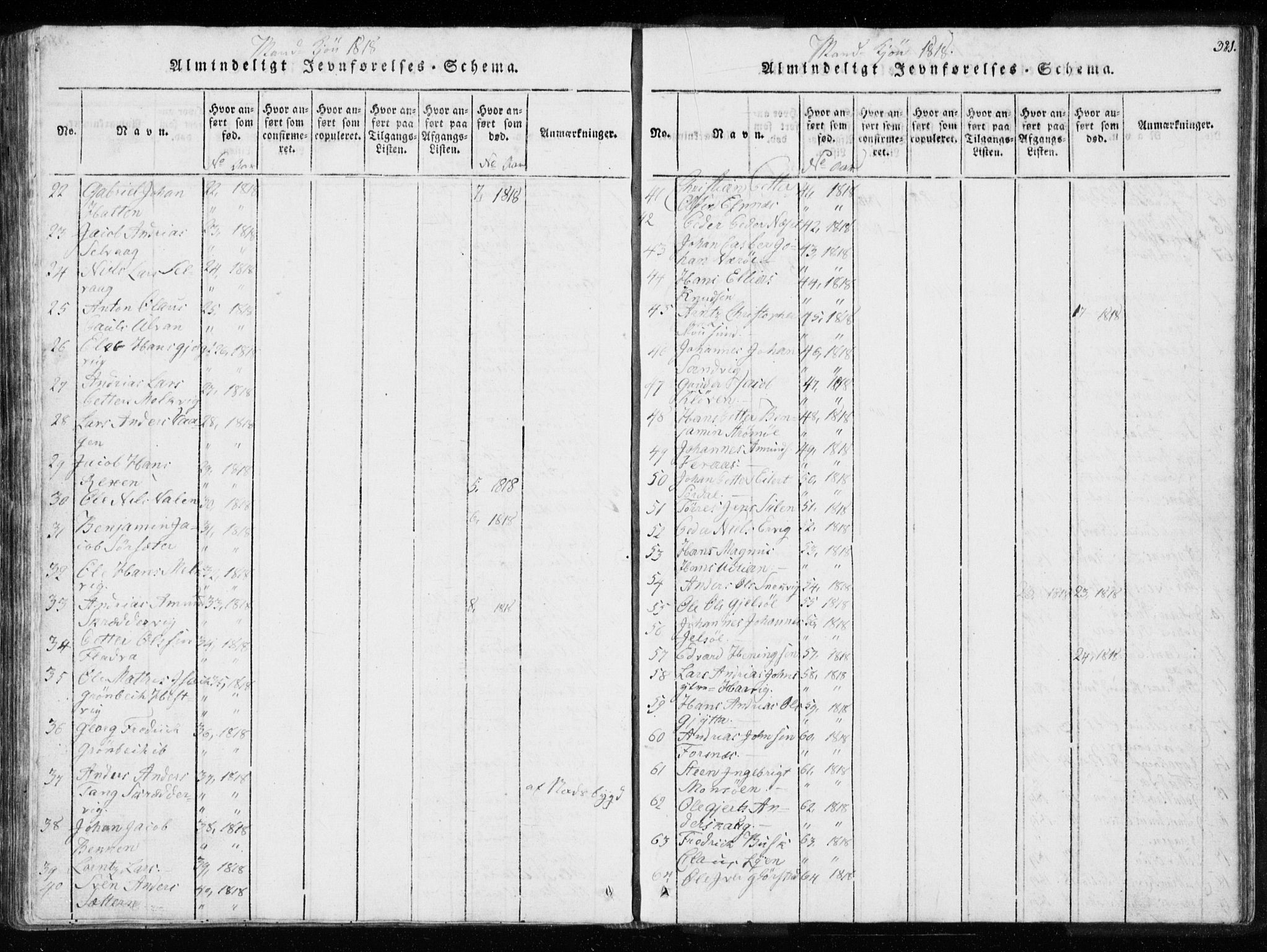 Ministerialprotokoller, klokkerbøker og fødselsregistre - Sør-Trøndelag, SAT/A-1456/634/L0527: Ministerialbok nr. 634A03, 1818-1826, s. 321