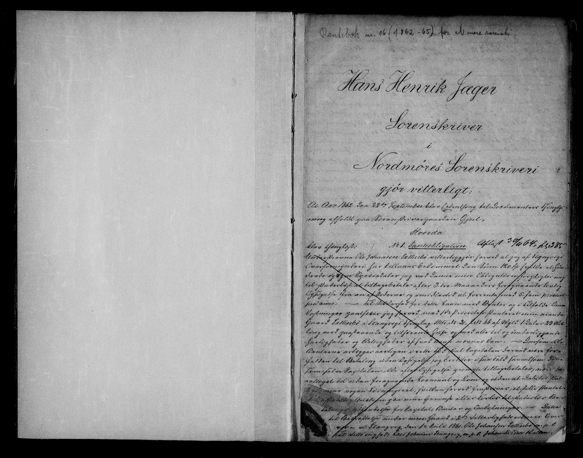 Nordmøre sorenskriveri, AV/SAT-A-4132/1/2/2Ca/L0025: Pantebok nr. 16, 1862-1865, s. 1