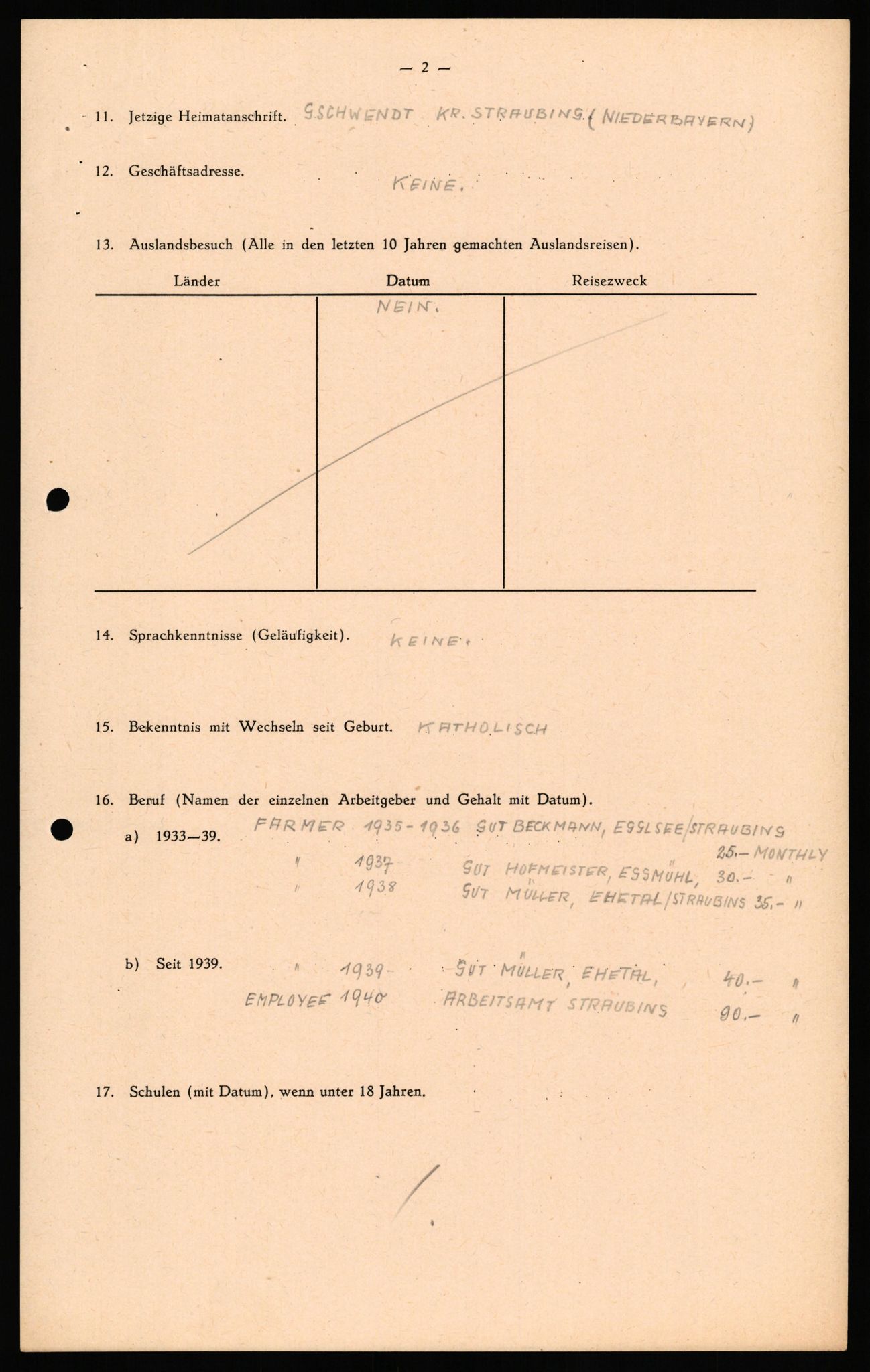 Forsvaret, Forsvarets overkommando II, AV/RA-RAFA-3915/D/Db/L0036: CI Questionaires. Tyske okkupasjonsstyrker i Norge. Tyskere., 1945-1946, s. 146