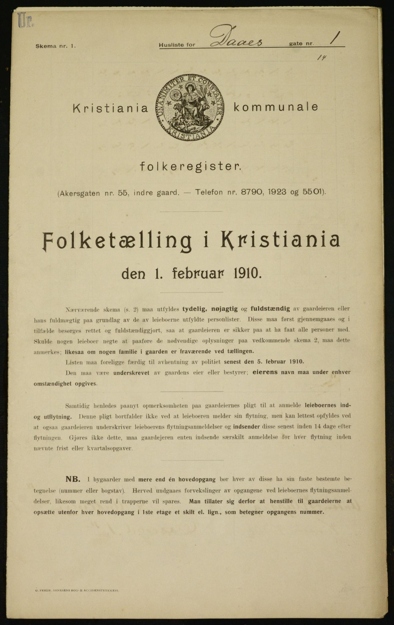 OBA, Kommunal folketelling 1.2.1910 for Kristiania, 1910, s. 16938