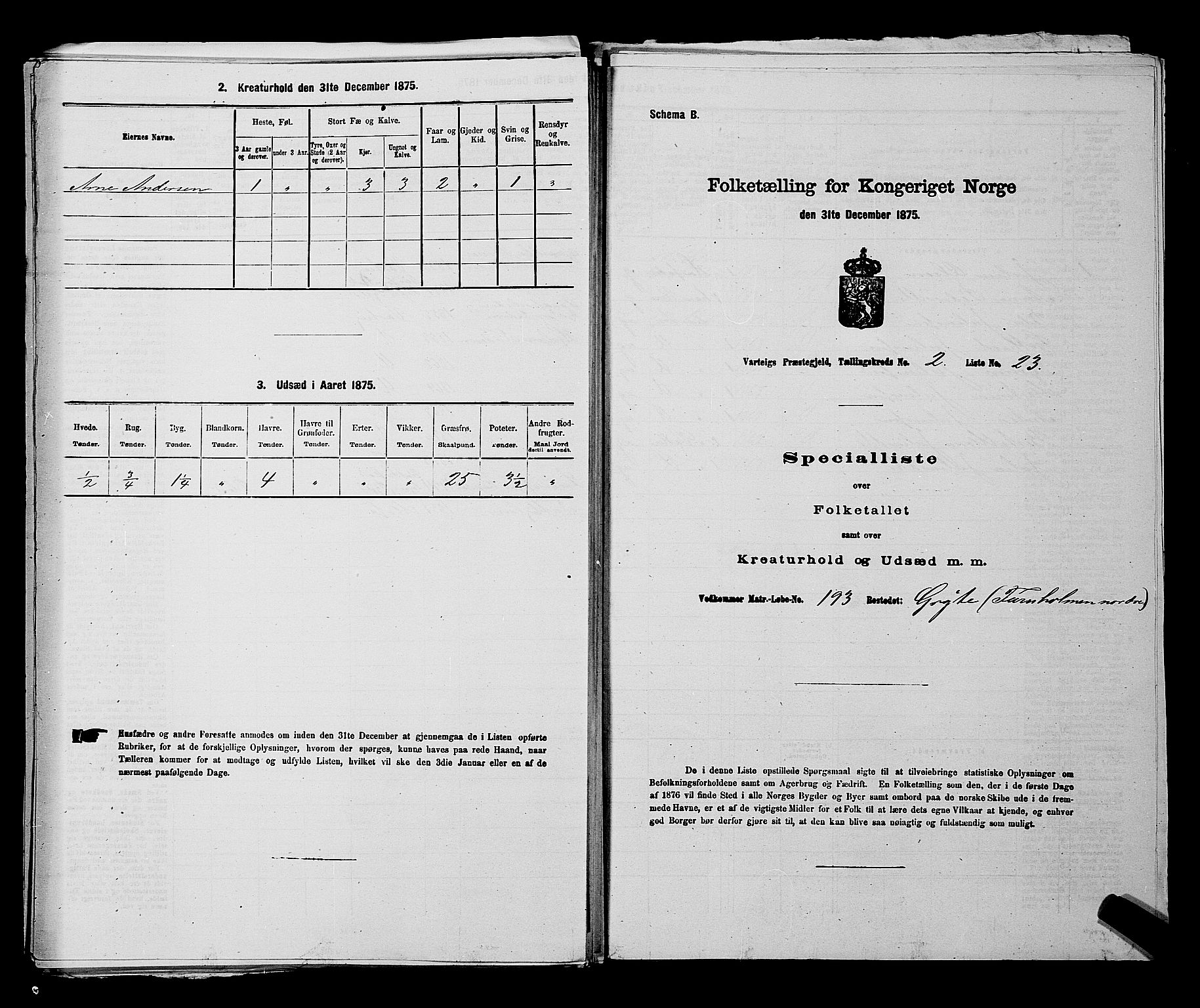 RA, Folketelling 1875 for 0114P Varteig prestegjeld, 1875, s. 242