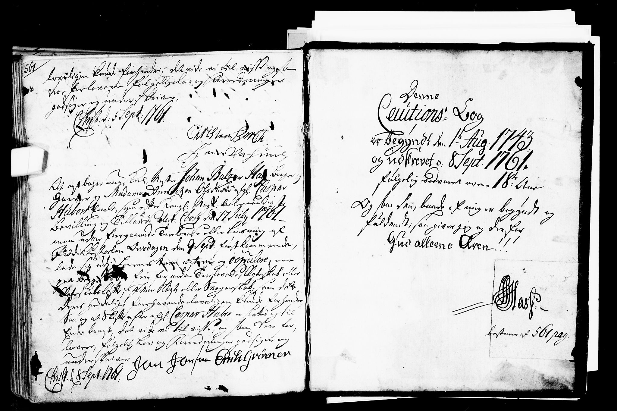 Oslo domkirke Kirkebøker, AV/SAO-A-10752/L/La/L0007: Forlovererklæringer nr. 7, 1743-1761, s. 561-562