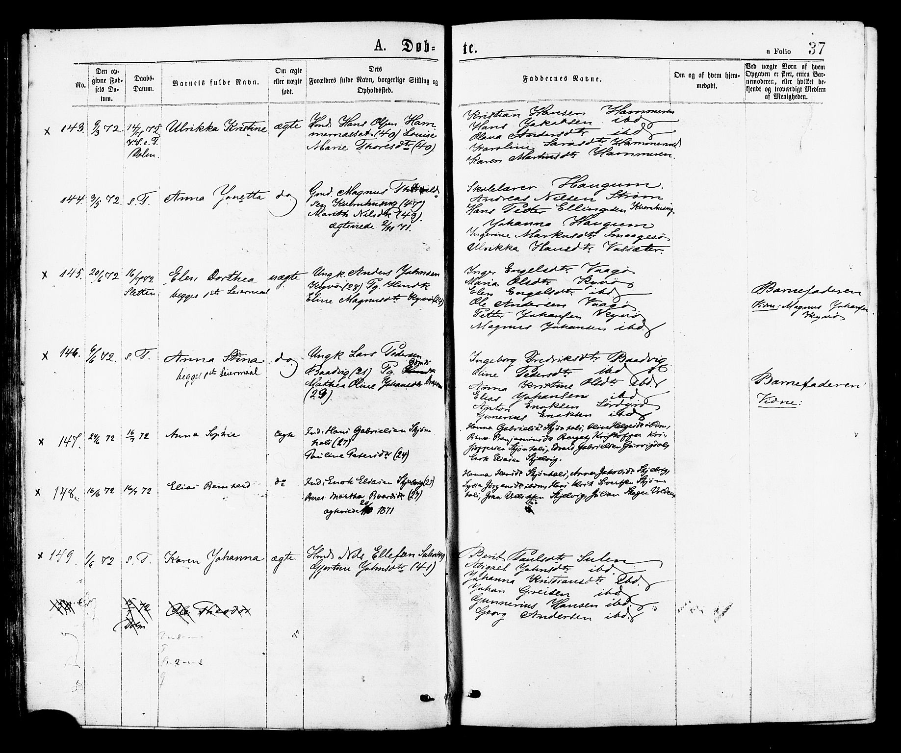 Ministerialprotokoller, klokkerbøker og fødselsregistre - Sør-Trøndelag, SAT/A-1456/634/L0532: Ministerialbok nr. 634A08, 1871-1881, s. 37