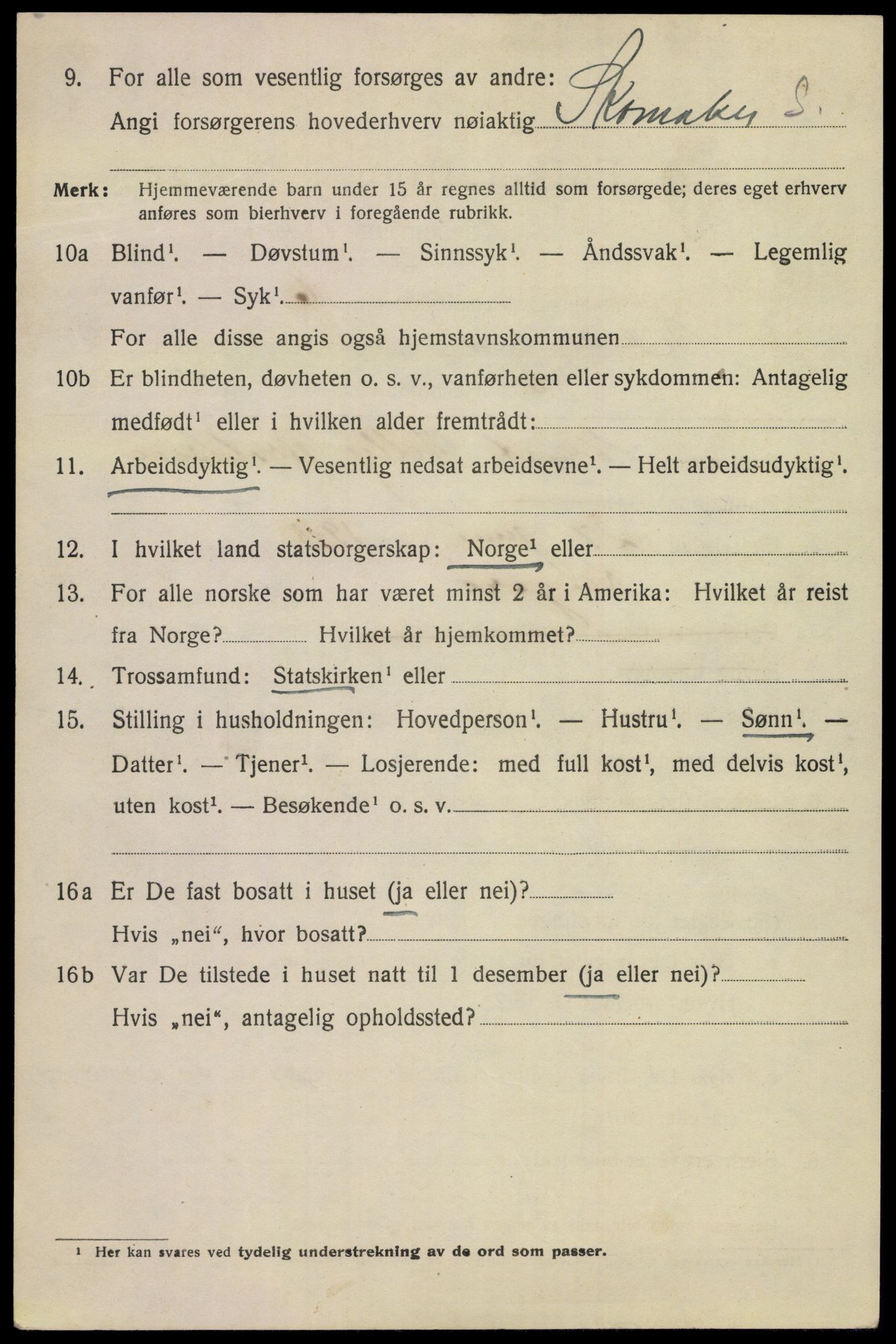 SAKO, Folketelling 1920 for 0801 Kragerø kjøpstad, 1920, s. 5848