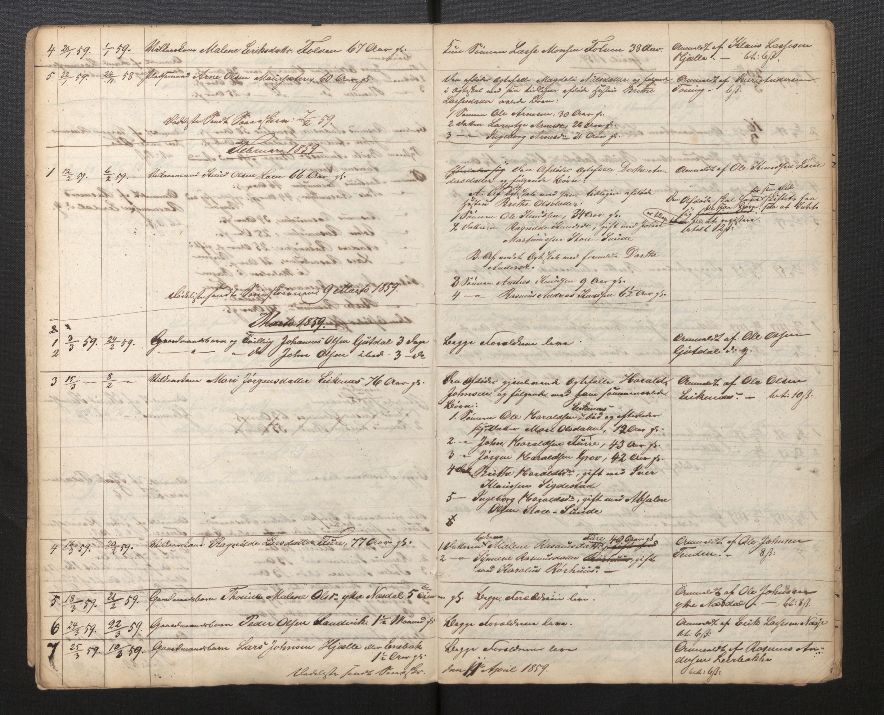 Lensmannen i Stryn og Innvik, AV/SAB-A-30201/0006/L0001: Dødsfallprotokoll, 1856-1861