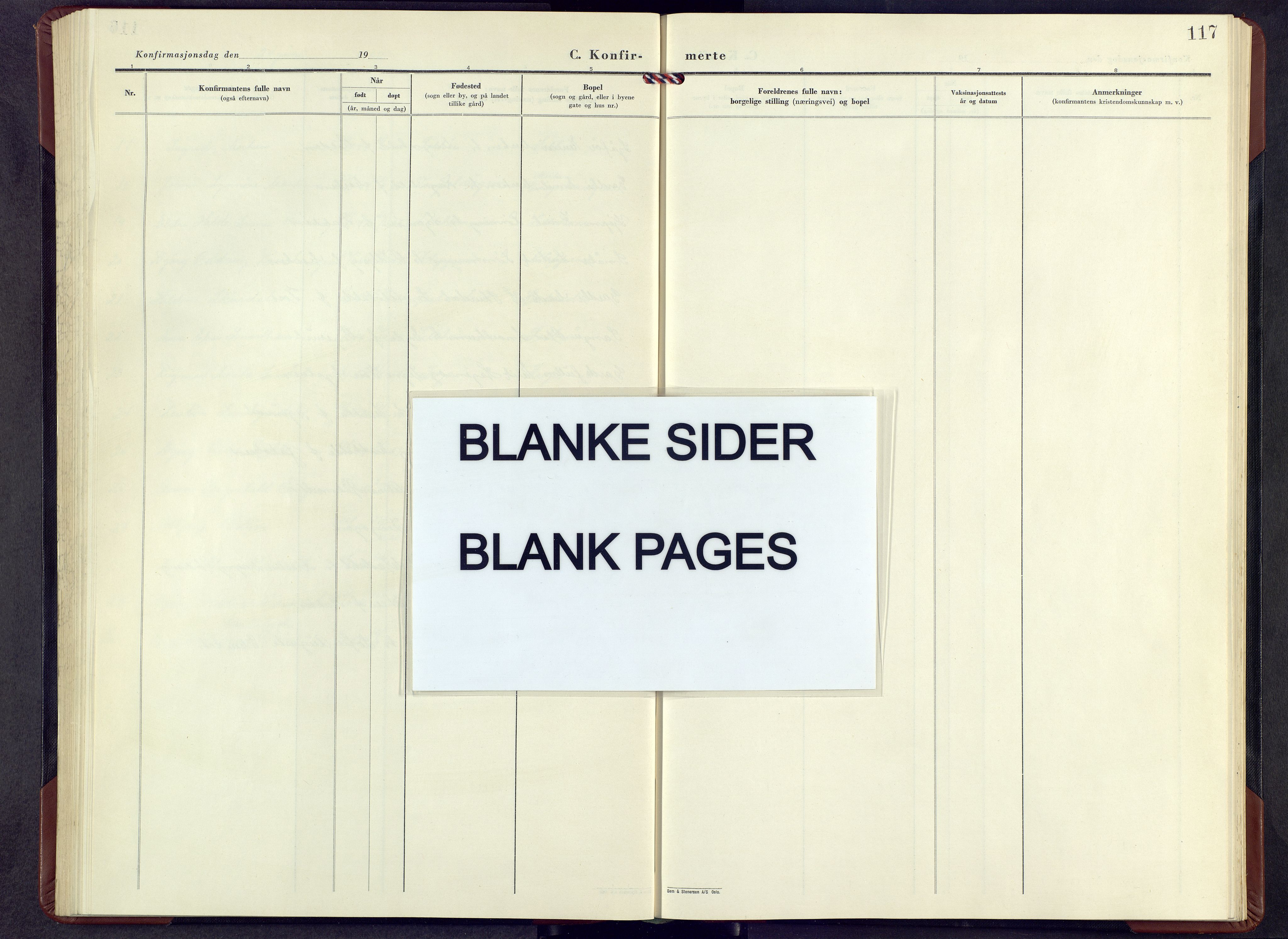 Sør-Fron prestekontor, AV/SAH-PREST-010/H/Ha/Hab/L0007: Klokkerbok nr. 7, 1949-1962, s. 117