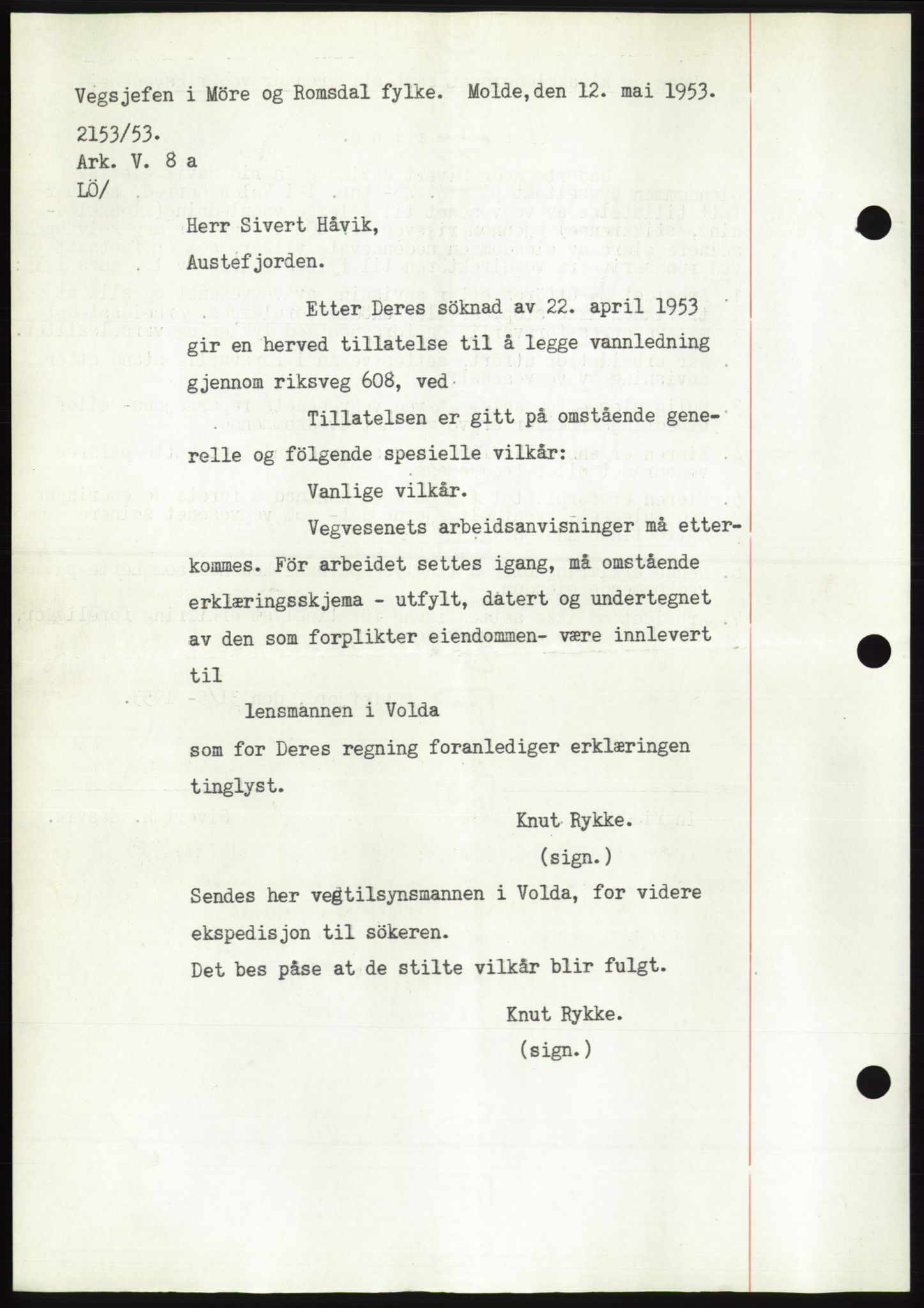 Søre Sunnmøre sorenskriveri, AV/SAT-A-4122/1/2/2C/L0099: Pantebok nr. 25A, 1954-1954, Dagboknr: 2562/1954