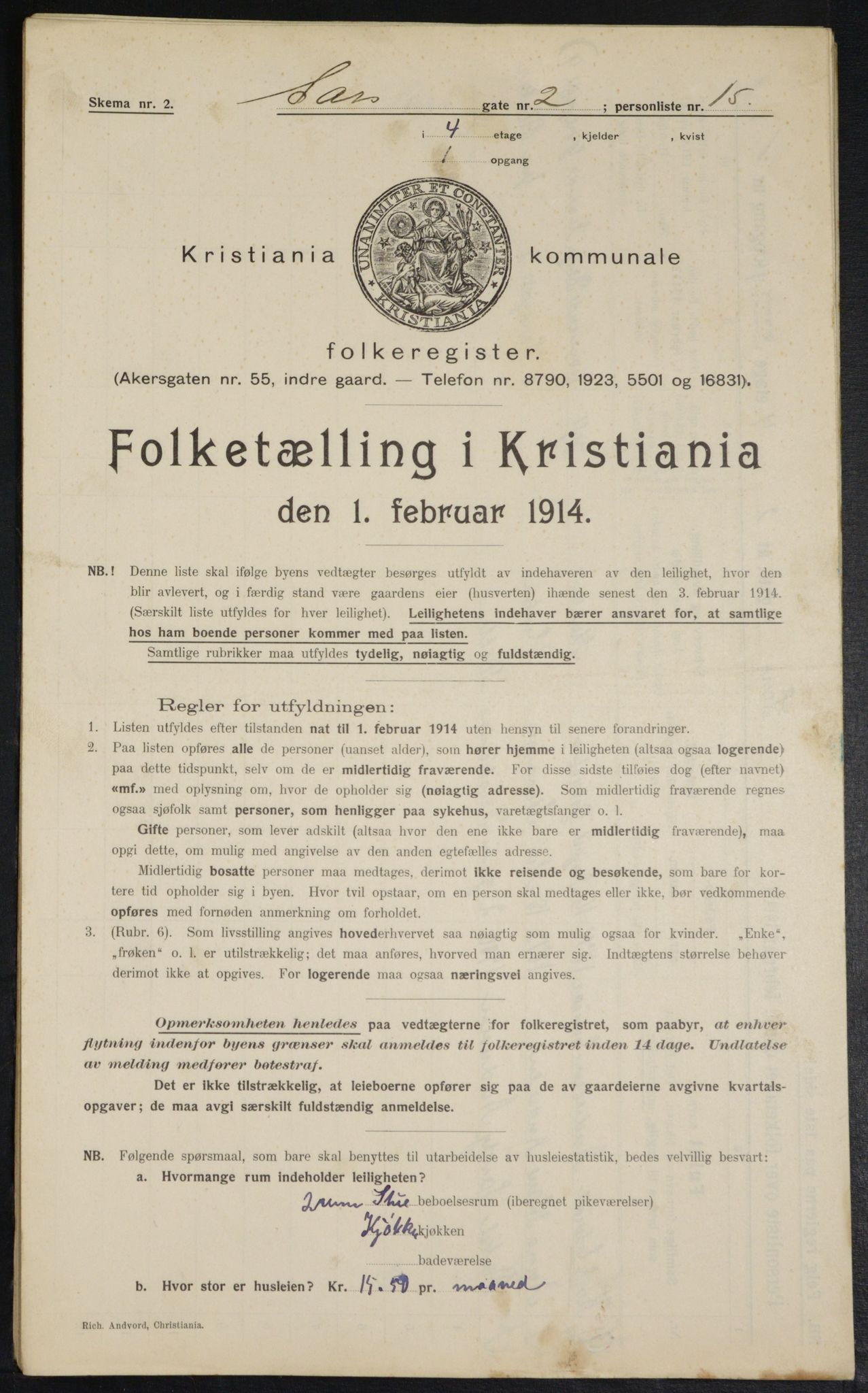 OBA, Kommunal folketelling 1.2.1914 for Kristiania, 1914, s. 89034