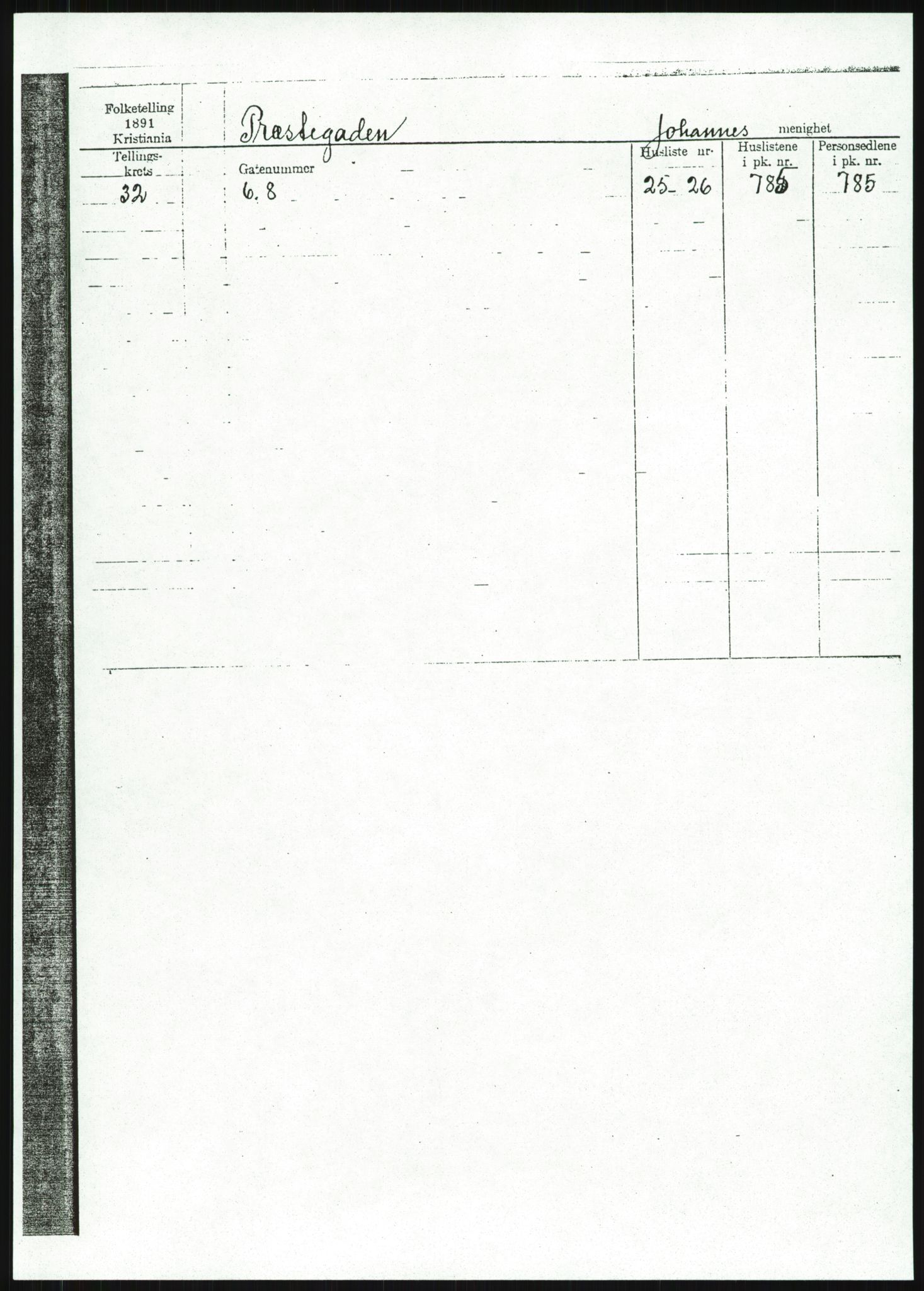 RA, Folketelling 1891 for 0301 Kristiania kjøpstad, 1891, s. 87