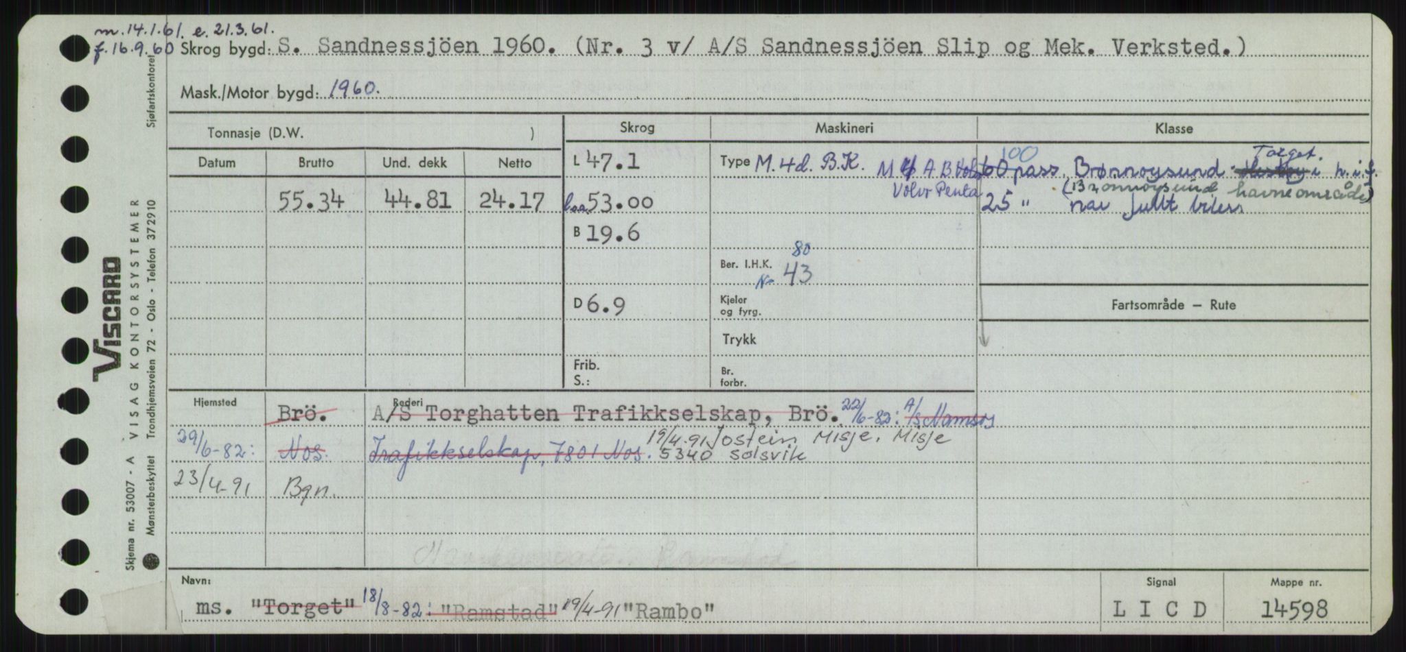 Sjøfartsdirektoratet med forløpere, Skipsmålingen, AV/RA-S-1627/H/Ha/L0004/0002: Fartøy, Mas-R / Fartøy, Odin-R, s. 497