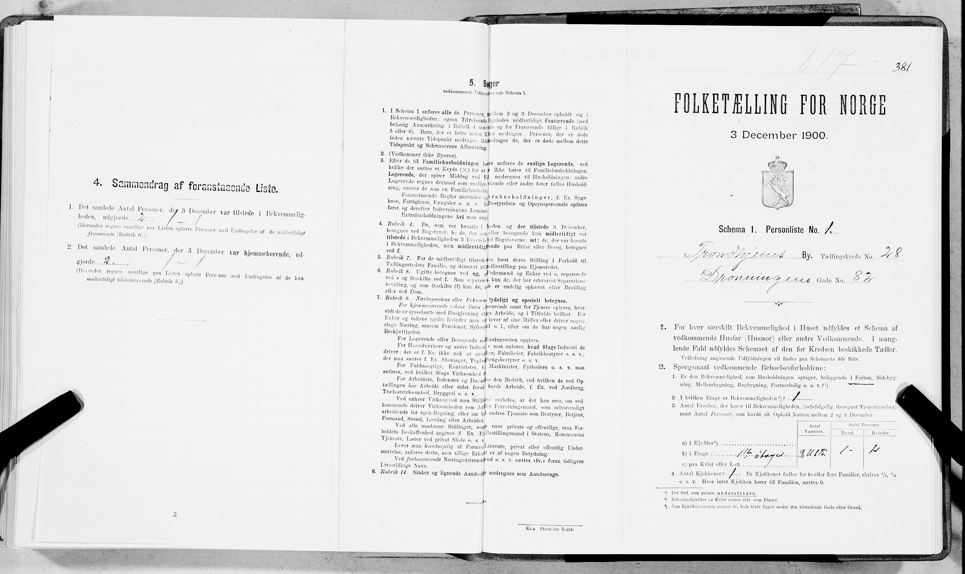 SAT, Folketelling 1900 for 1601 Trondheim kjøpstad, 1900, s. 4389