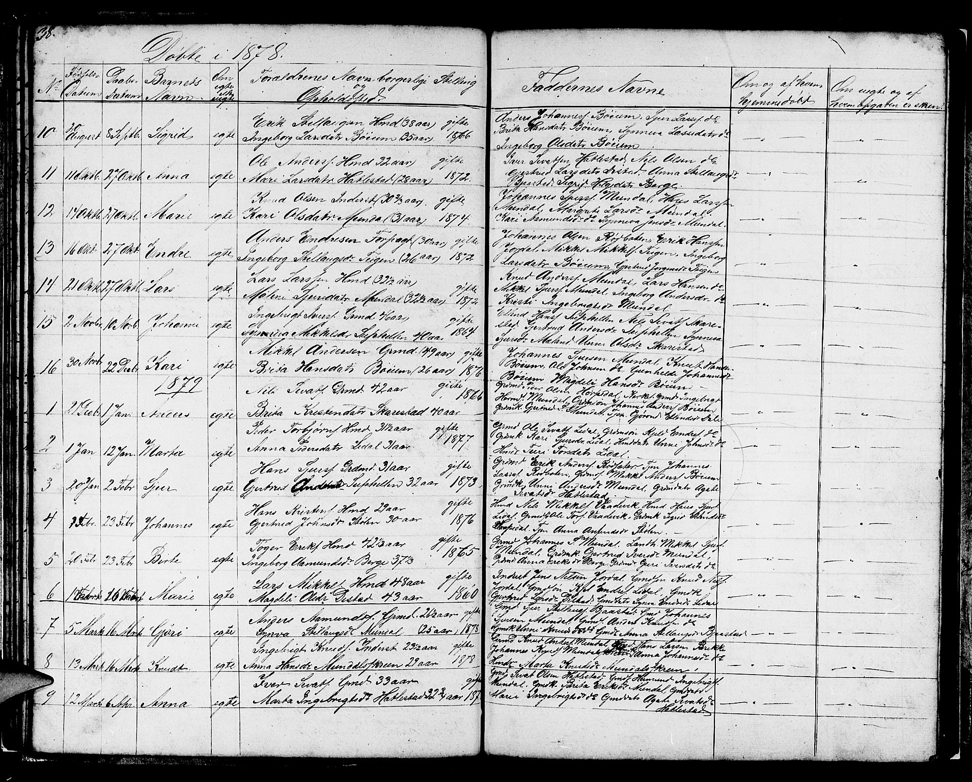 Balestrand sokneprestembete, AV/SAB-A-79601/H/Hab/Habb/L0001: Klokkerbok nr. B 1, 1853-1879, s. 38