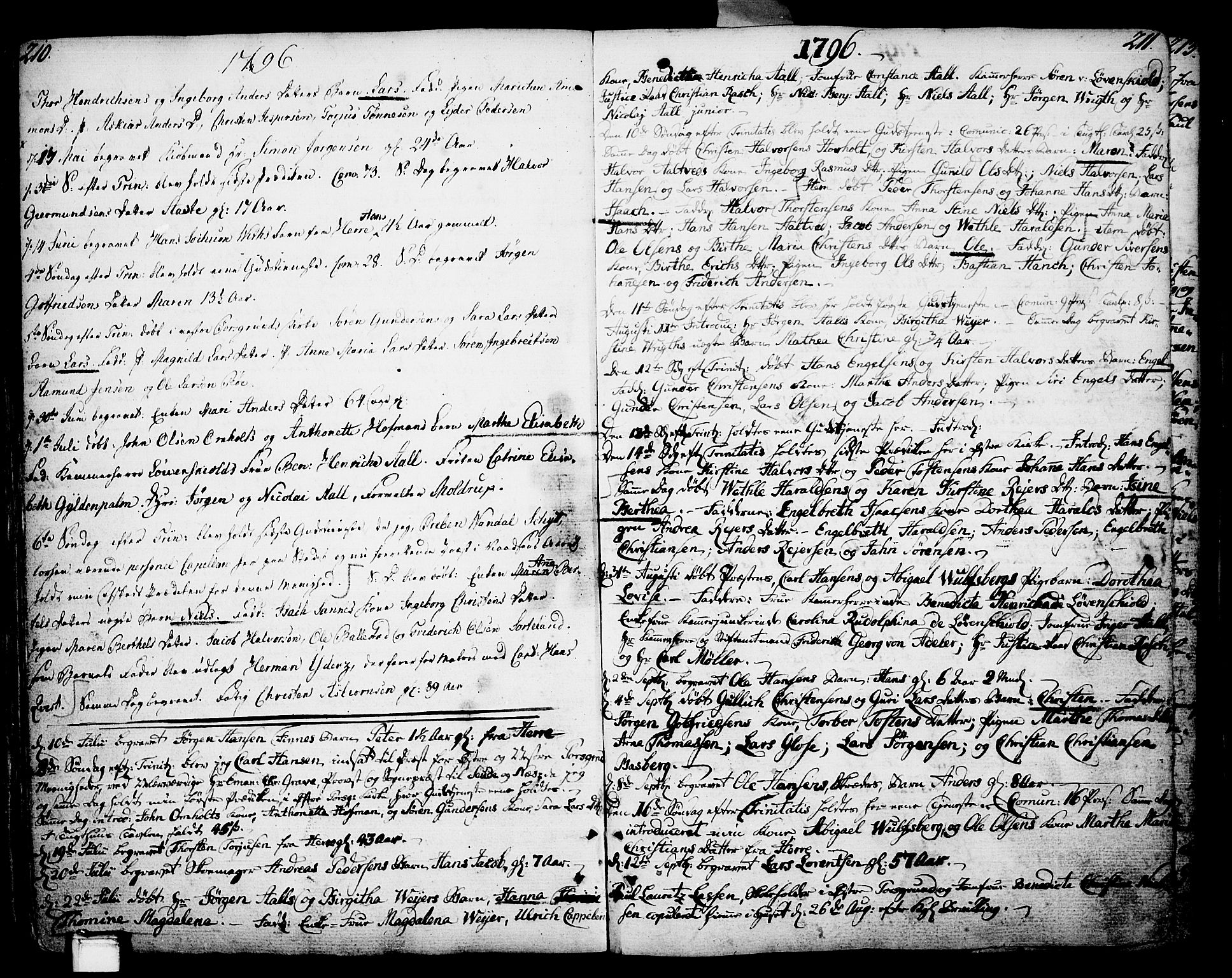 Porsgrunn kirkebøker , AV/SAKO-A-104/F/Fa/L0002: Ministerialbok nr. 2, 1764-1814, s. 210-211