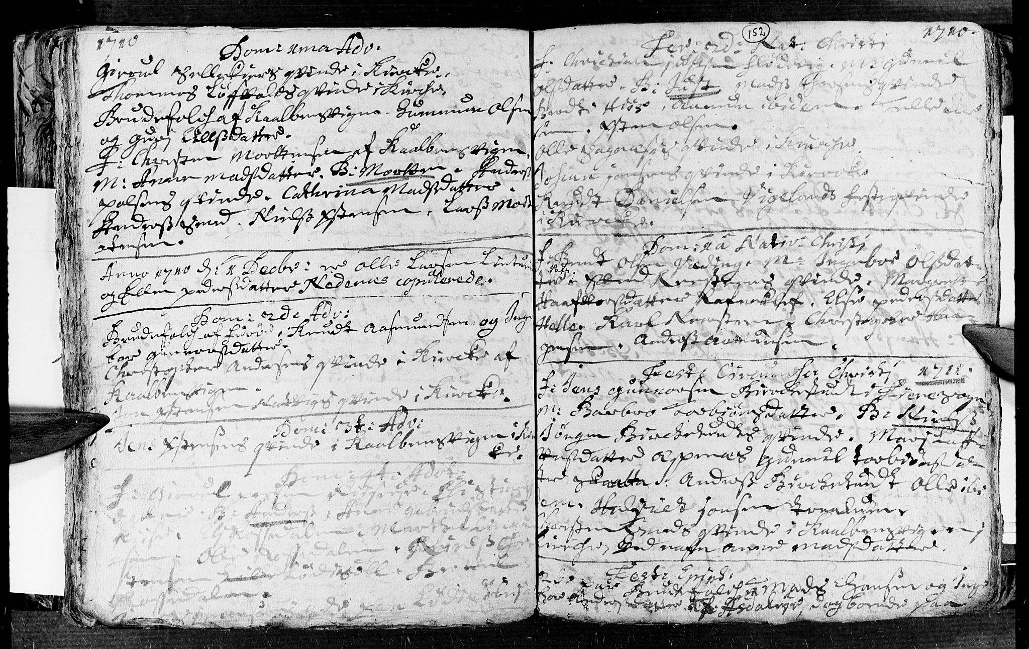 Øyestad sokneprestkontor, SAK/1111-0049/F/Fa/L0002: Ministerialbok nr. A 2, 1692-1722, s. 152